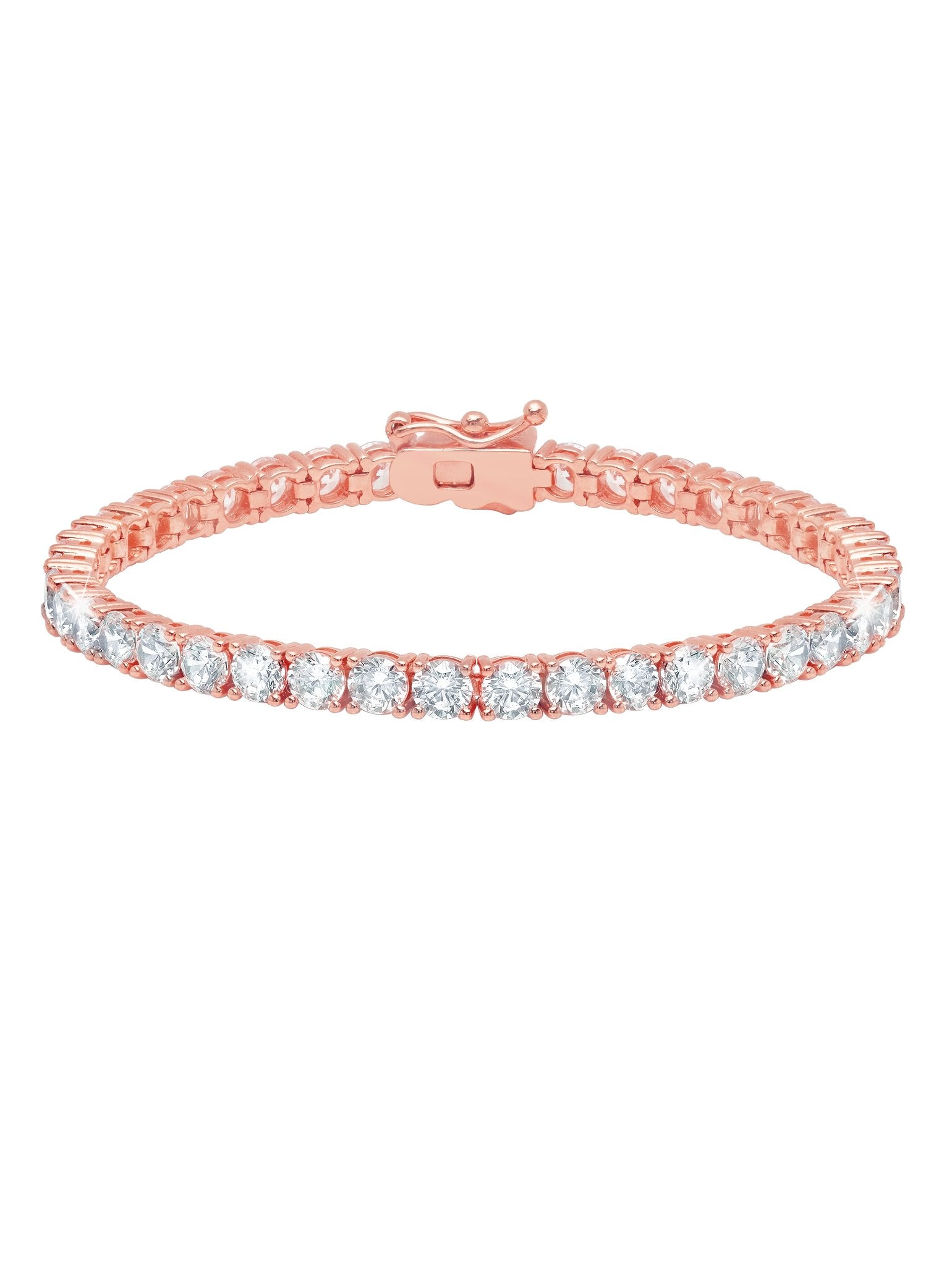 Classic Large Brilliant Tennis Bracelet Finished in 18kt Rose Gold - CRISLU