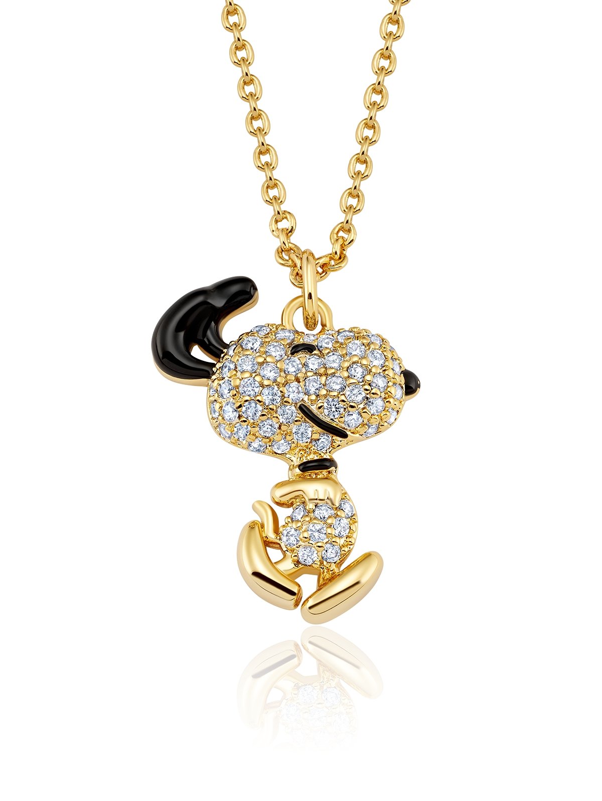 Dancing Snoopy Brass Necklace Finished in 18kt Yellow Gold - CRISLU