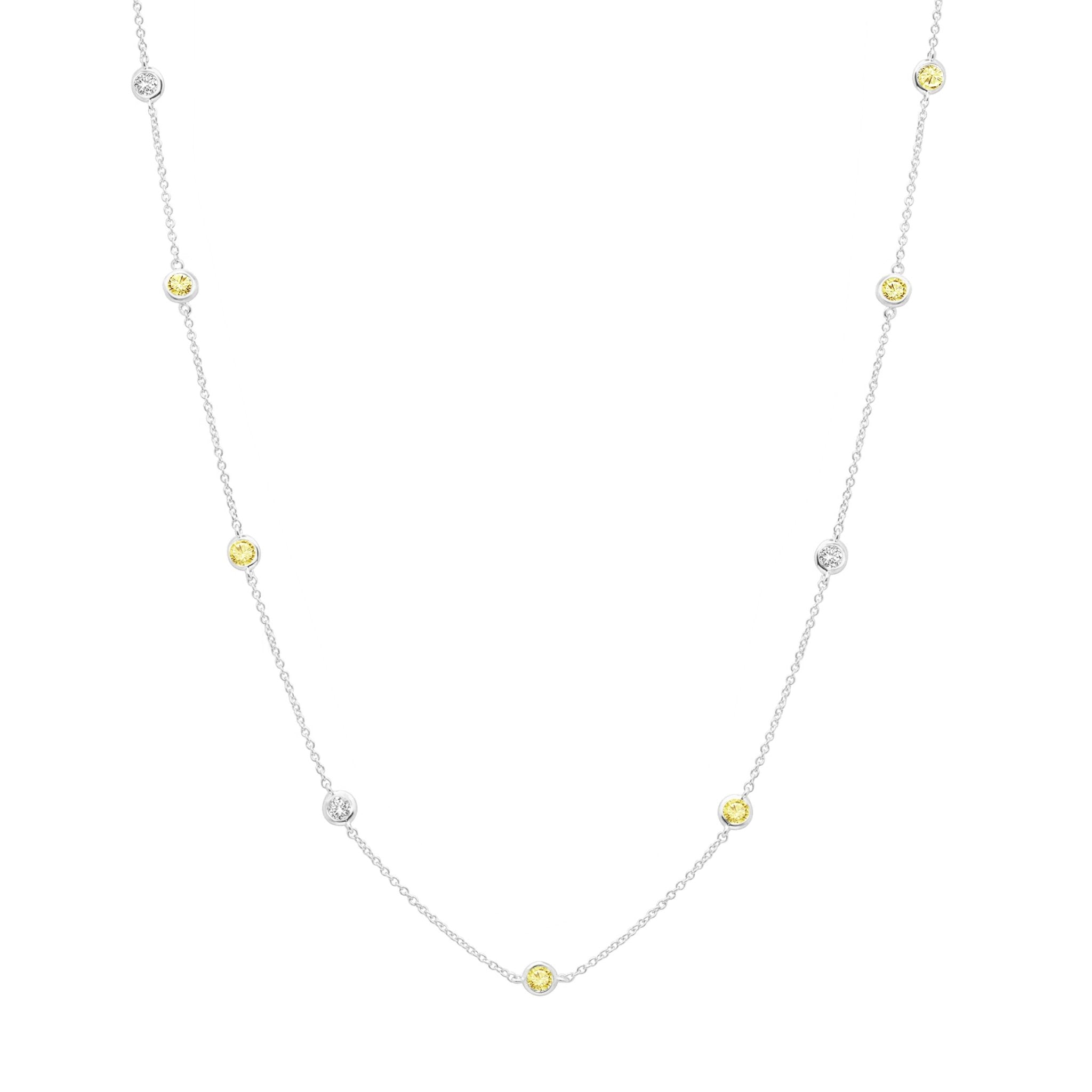 Diamonds by the yard bezel set canary 16" necklace - CRISLU