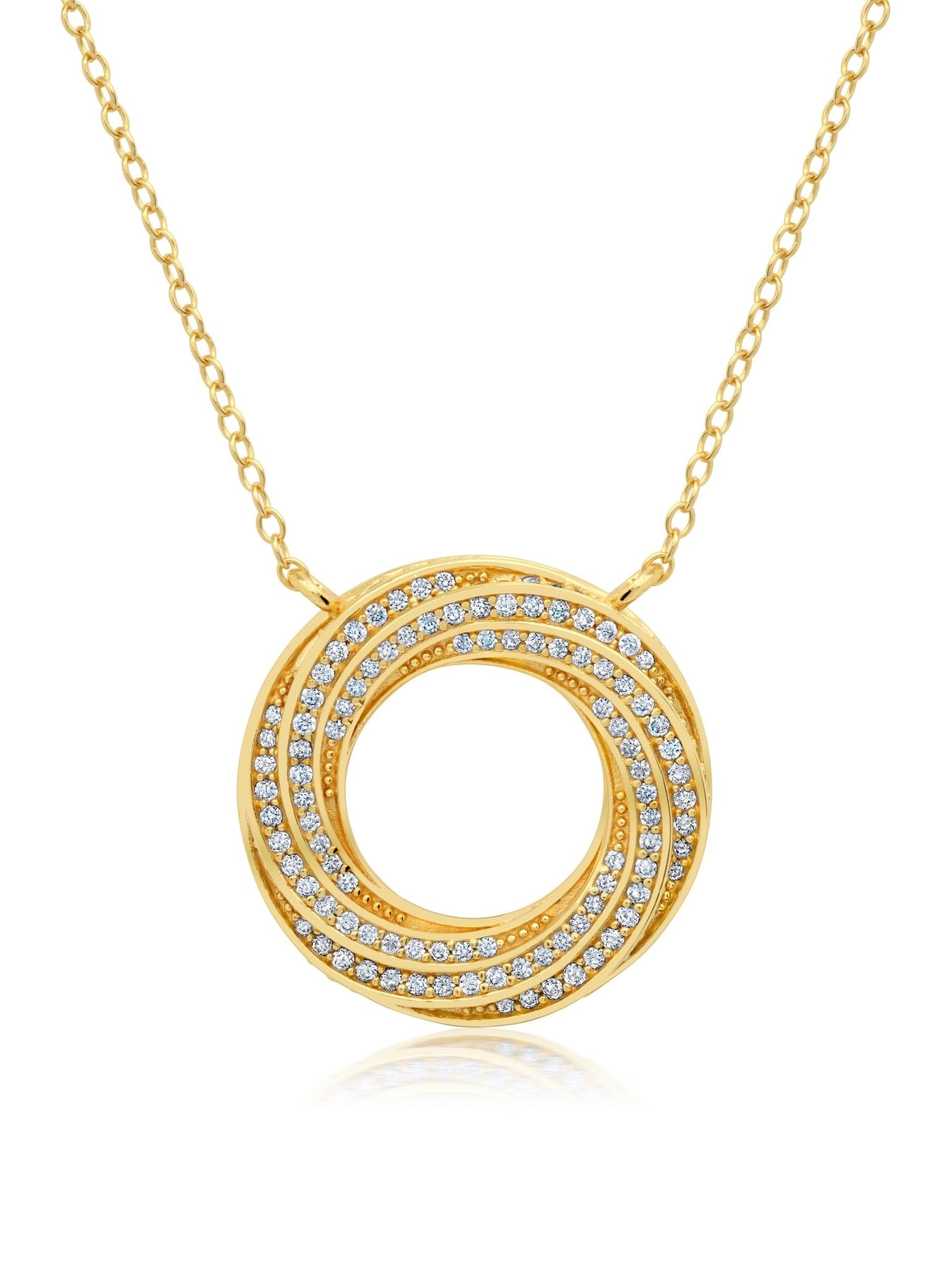 Entwined Interlacing Pave Thick Loop 16''Extending Necklace - CRISLU