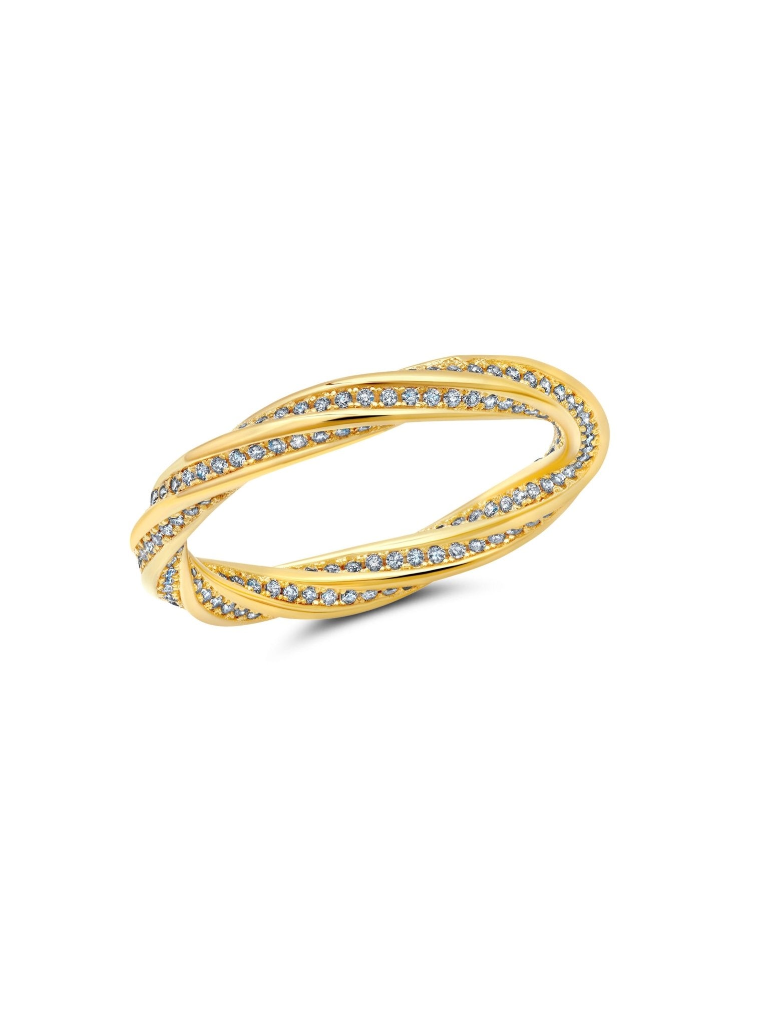 Entwined Interlacing Pave Thin Eternity Band Ring - CRISLU