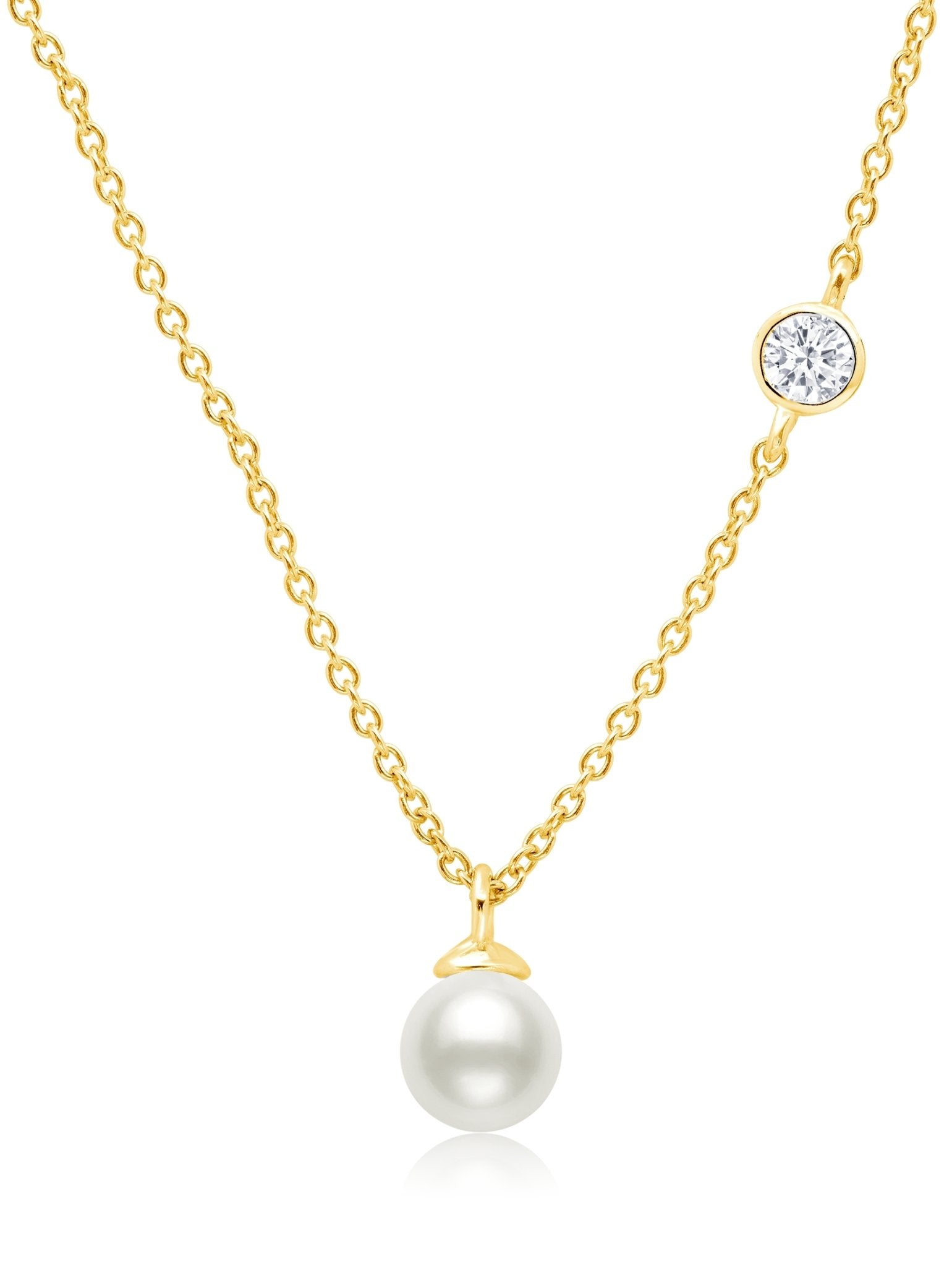 pearl and zirconia necklace