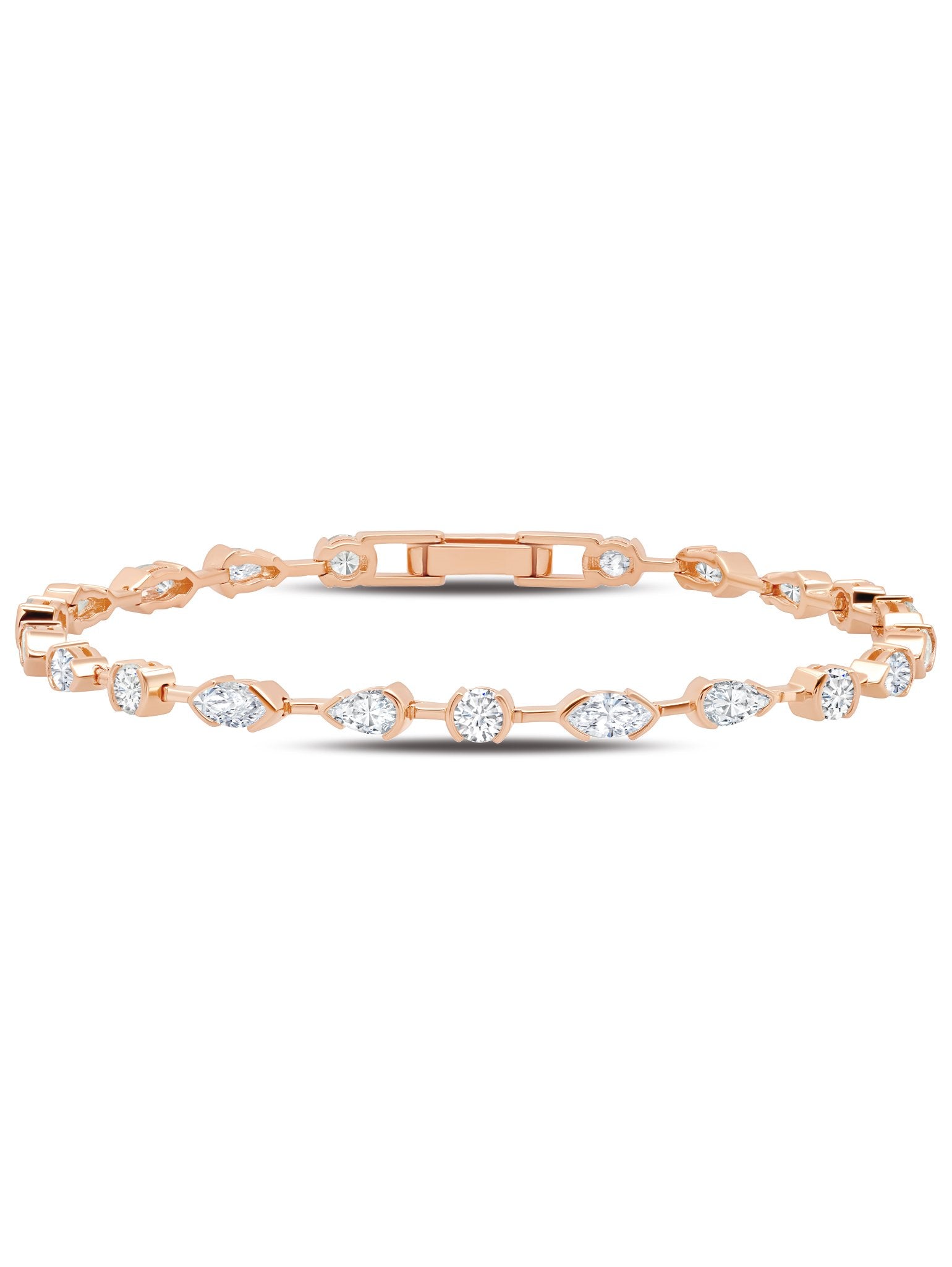 Lavish Cubic Zirconia Tennis Bracelet Finished in 18kt Rose Gold - CRISLU