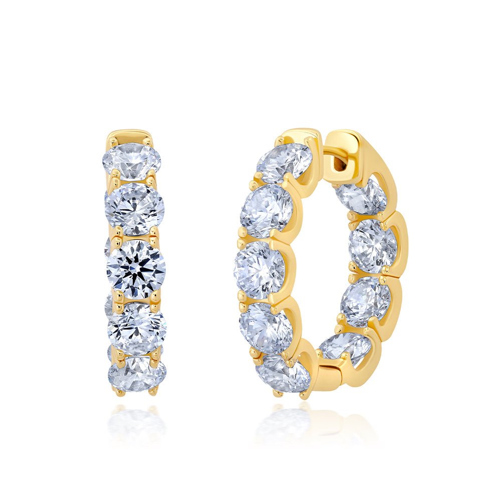 Medium Brilliant Round Hoop Earrings - CRISLU