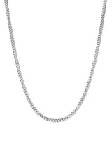 Mens Matte Curb Chain Necklace Finished in Pure Platinum - CRISLU