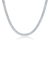 Mens Princess Cut 3mm Tennis Necklace Finished in Pure Platinum - CRISLU