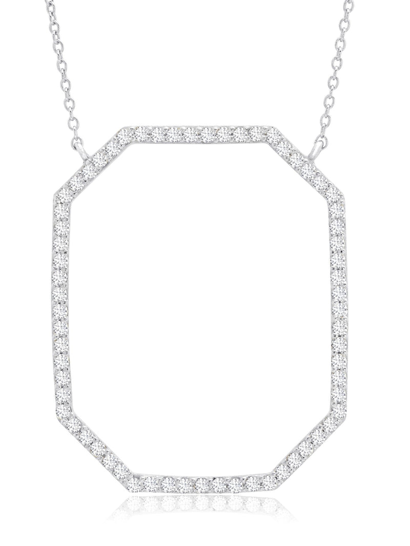 Open Octagon Pave Necklace In Pure Platinum - CRISLU