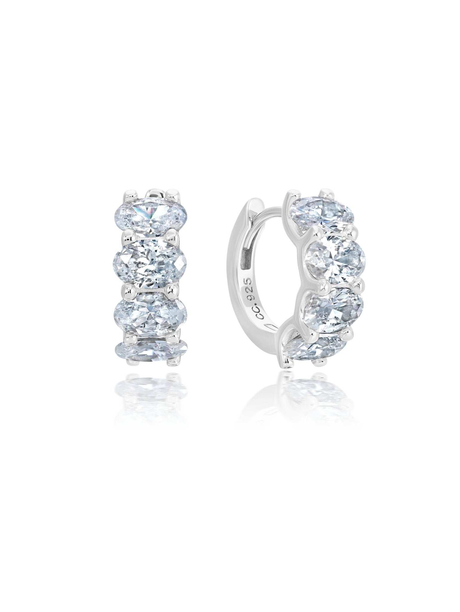 Oval Cut Huggie Hoop Earrings - CRISLU