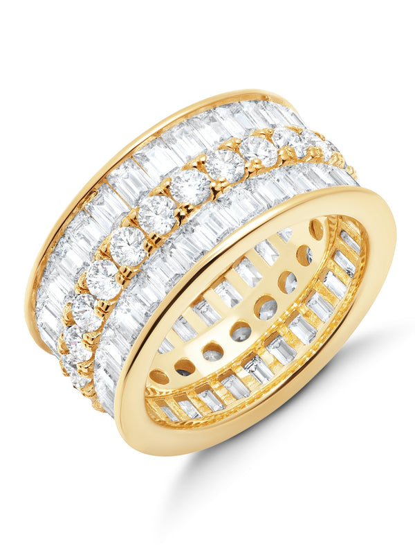 Parallel- 18kt Gold Baguette Eternity Ring - CRISLU