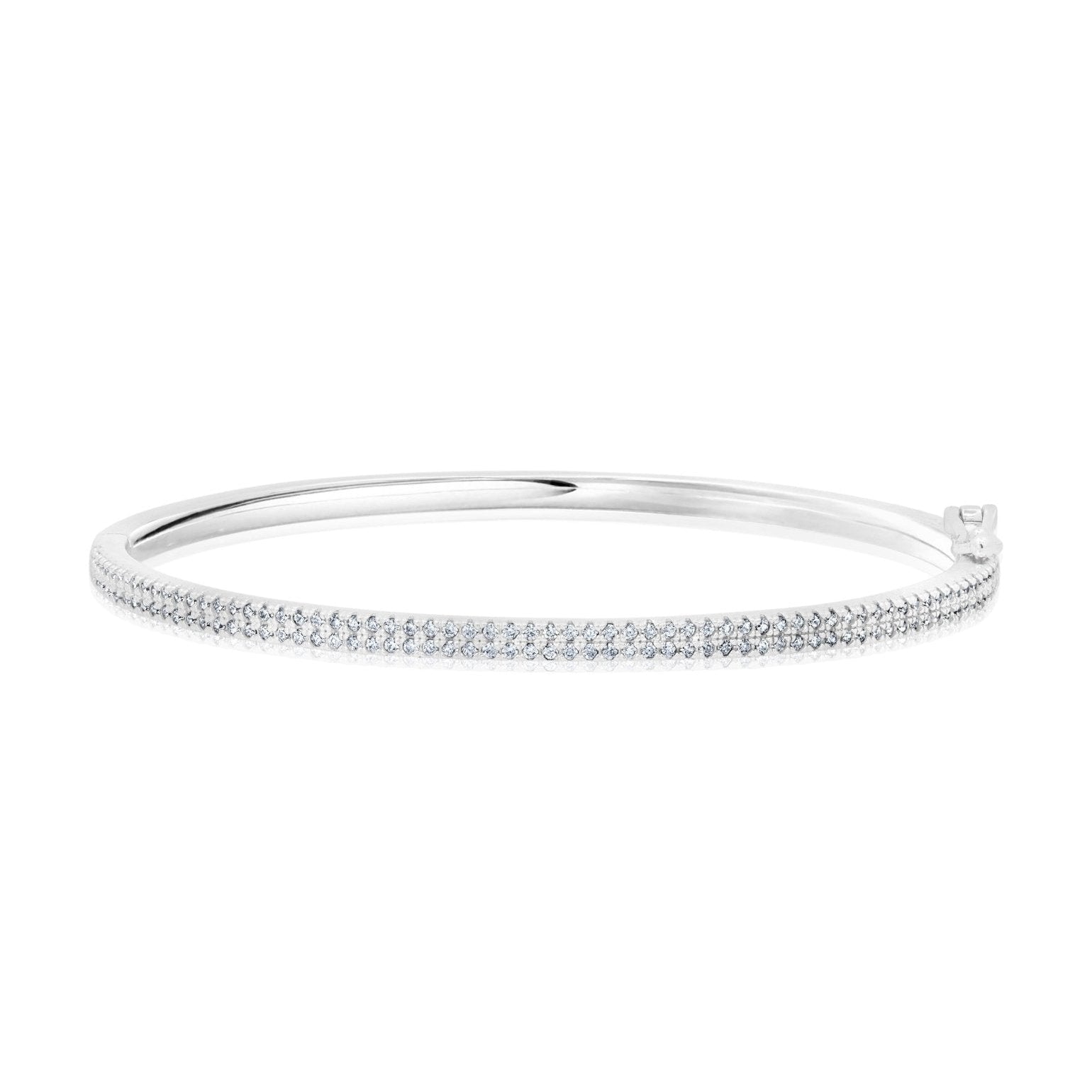 Pave Bar Half Eternity Bangle Bracelet - CRISLU
