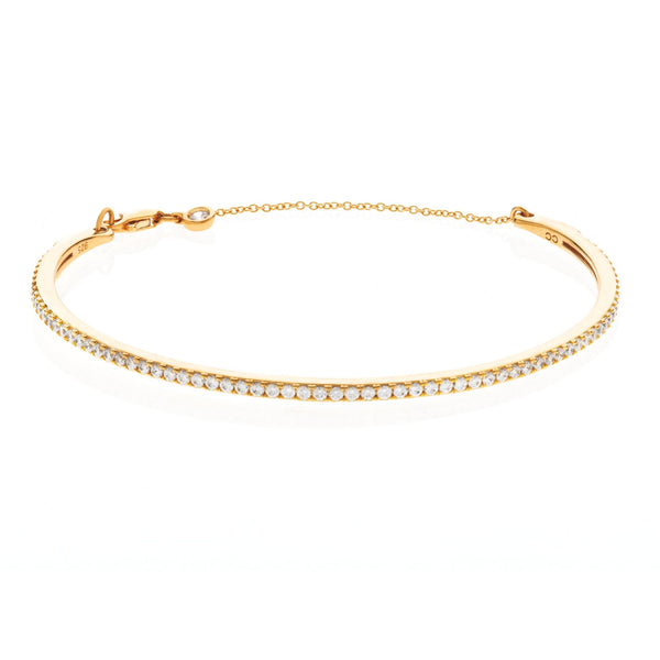 Pave Chain Bangle Finished in 18kt Yellow Gold - CRISLU