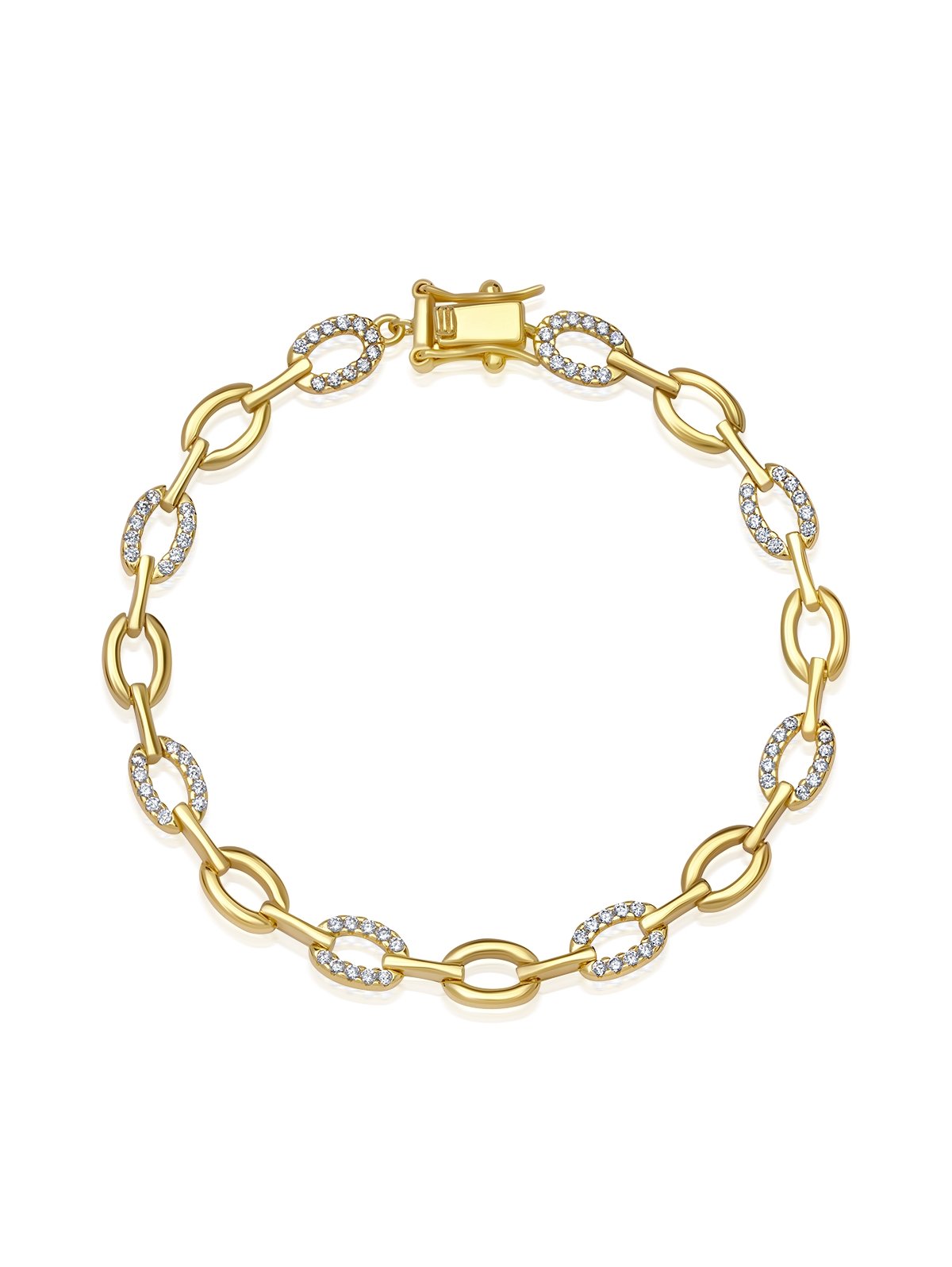 Pave Oval Linked Bracelet - CRISLU