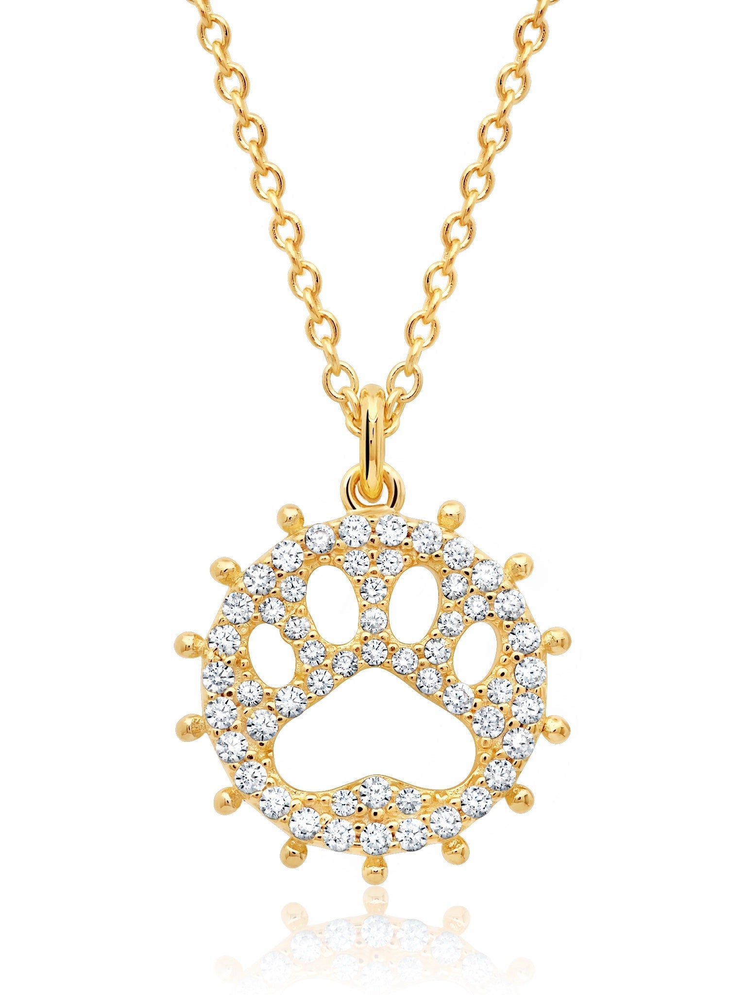 Paw Print Cubic Zirconia Necklace - CRISLU