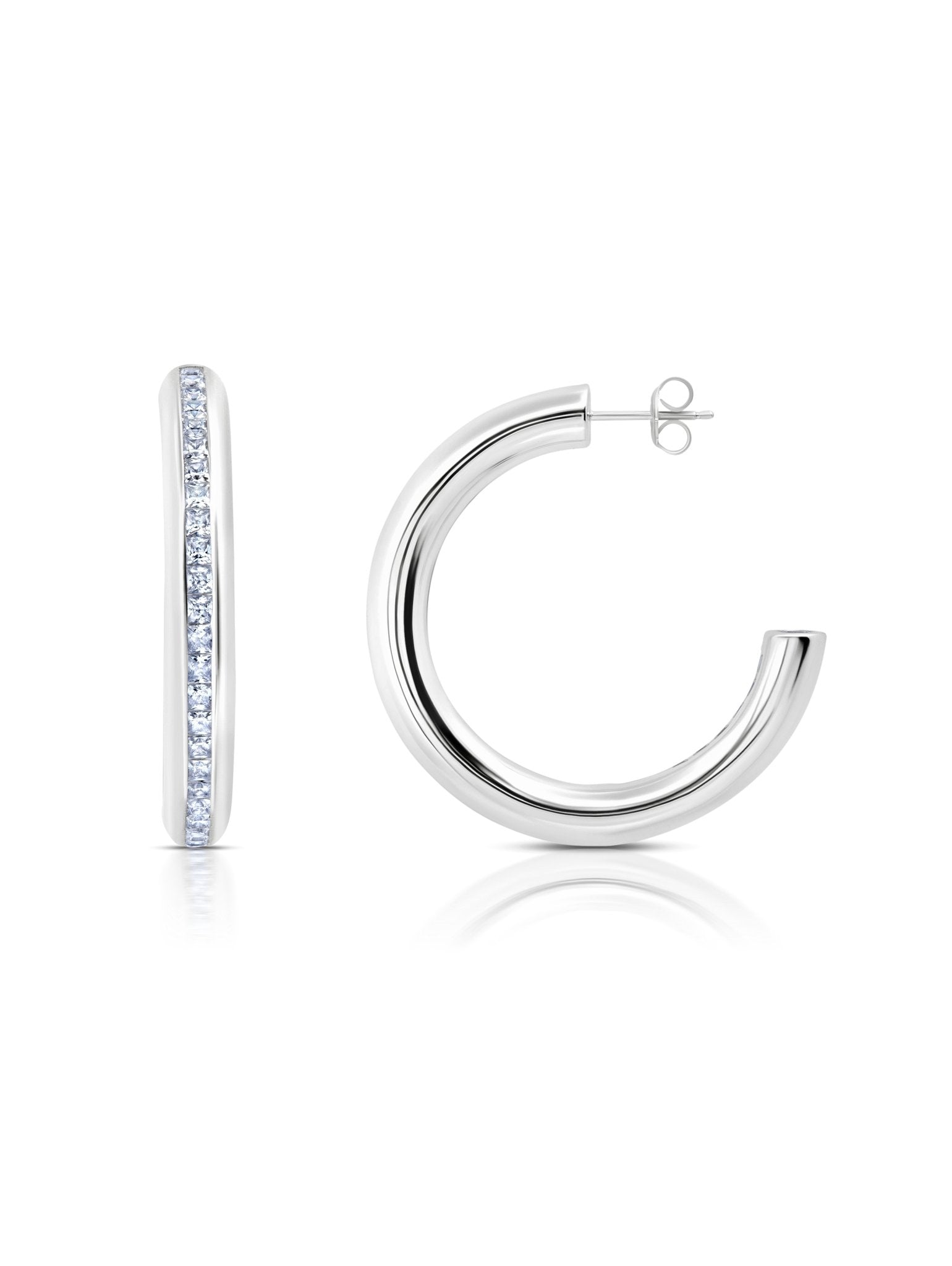 Pure platinum hoop on sale earrings