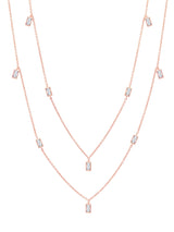 Prism Baguette 36" Necklace Finished in 18kt Rose Gold - CRISLU