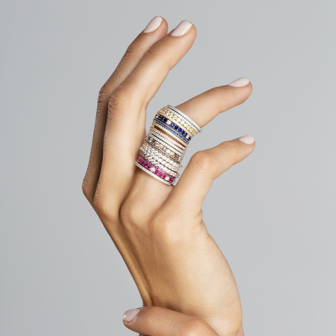 Sapphire and Clear Stunning Stacks Set - CRISLU