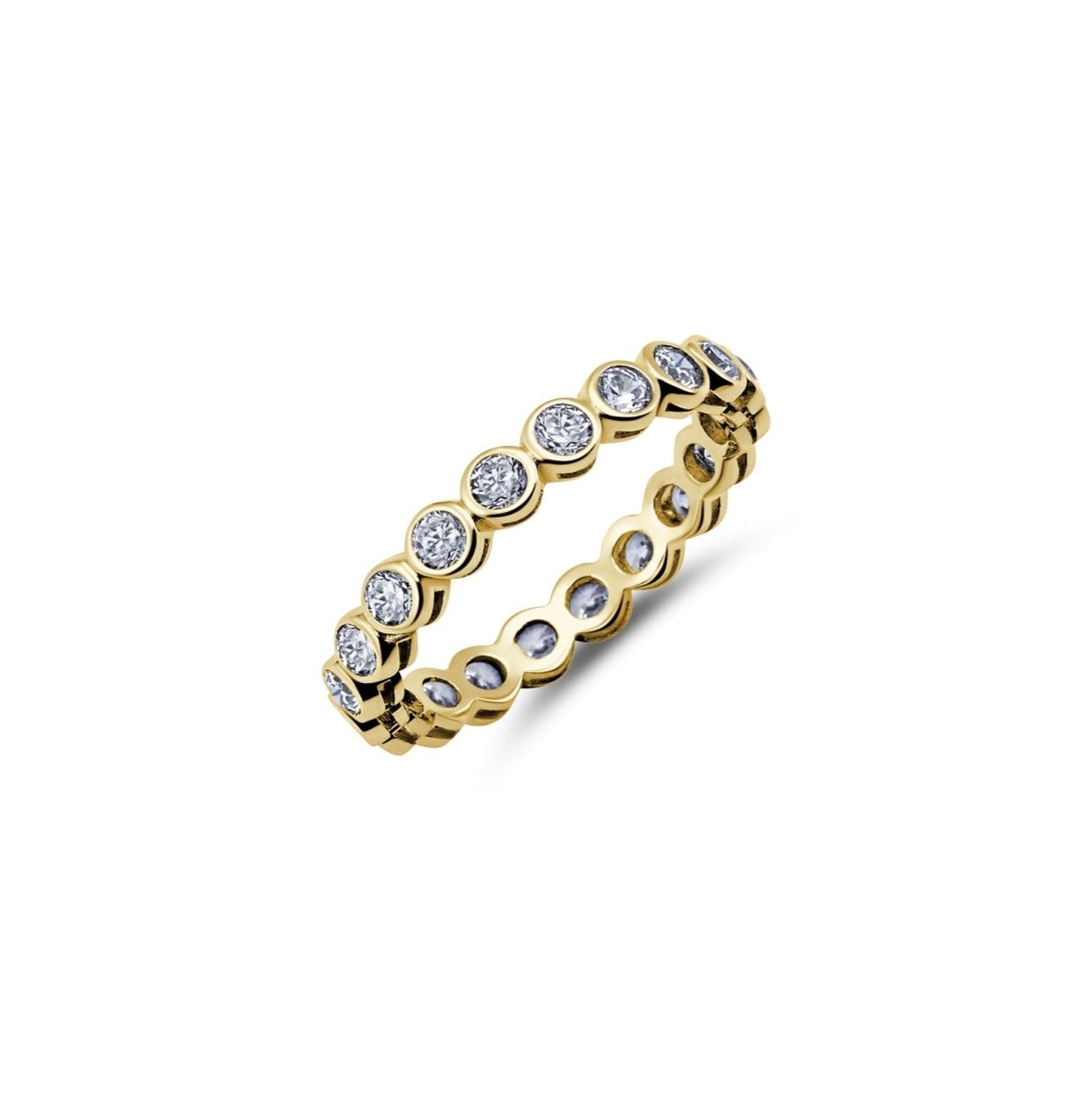 Sm CZ Bezel Eternity Band Finished in 18kt Yellow Gold - CRISLU