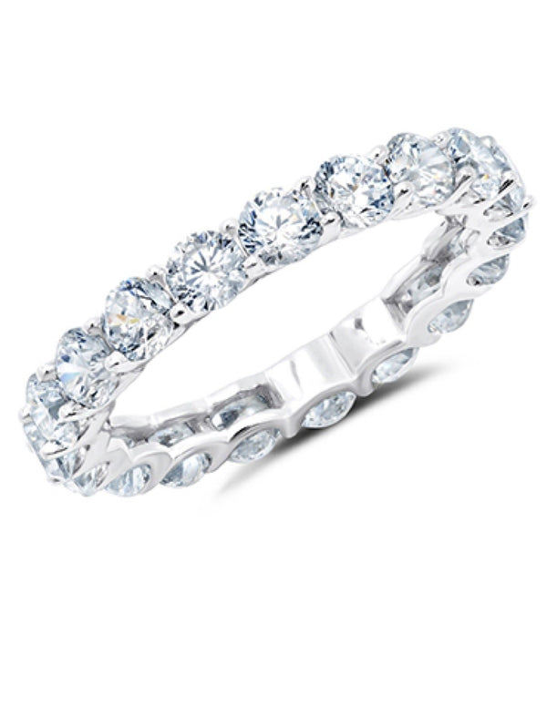 Small Round Cut Eternity Band Finished in Pure Platinum - CRISLU