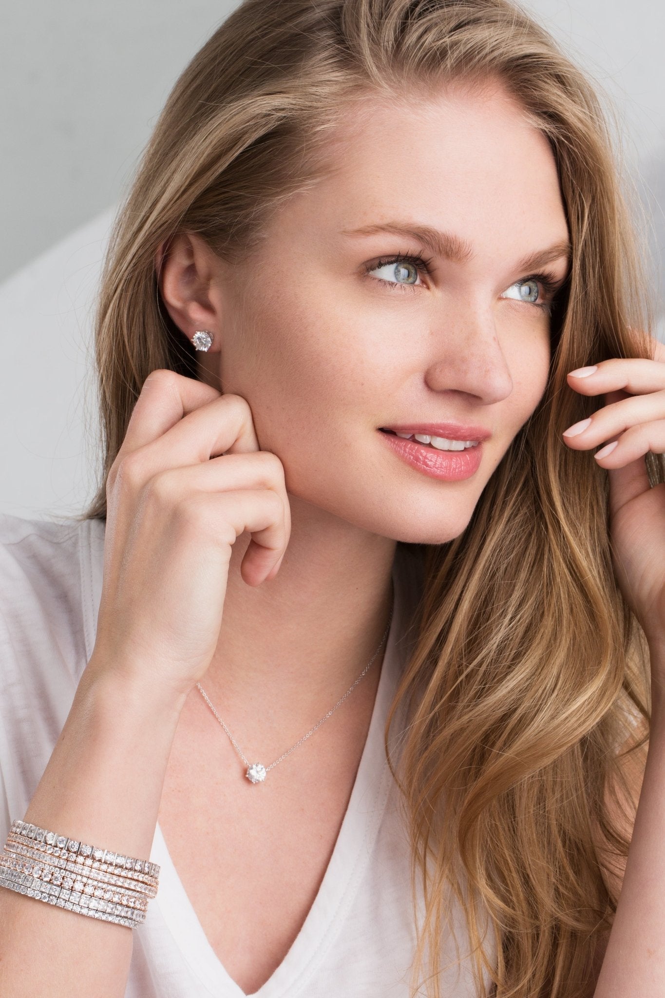 Solitaire Brilliant Necklace - 6 prong - Finished in 18kt Rose Gold - CRISLU