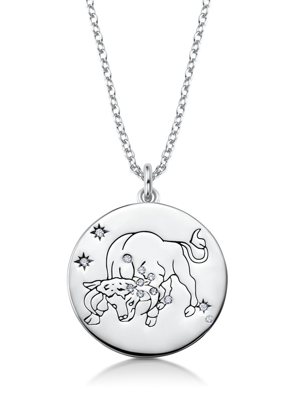 Taurus - Zodiac Necklace Finished in Pure Platinum - CRISLU