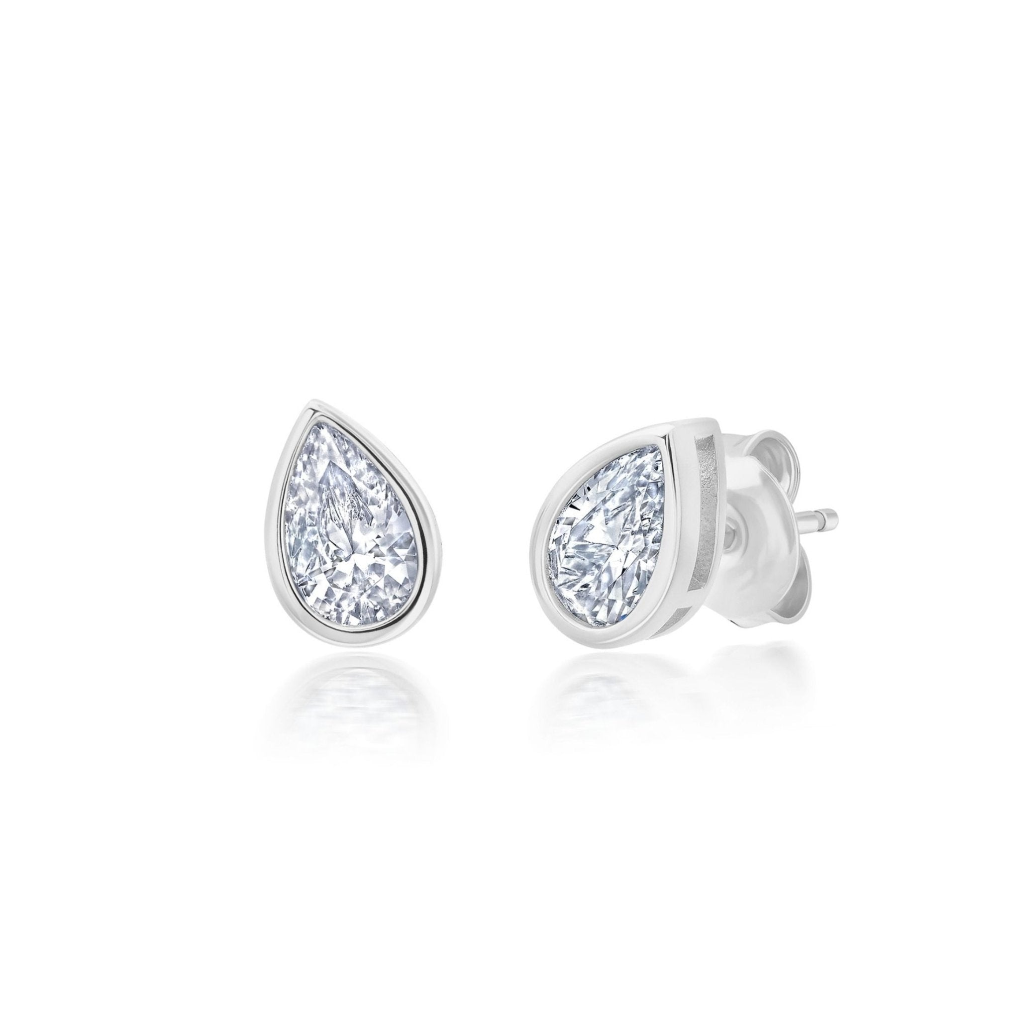 1.3ct Dare to Pear Stud Earrings Finished in Platinum - CRISLU