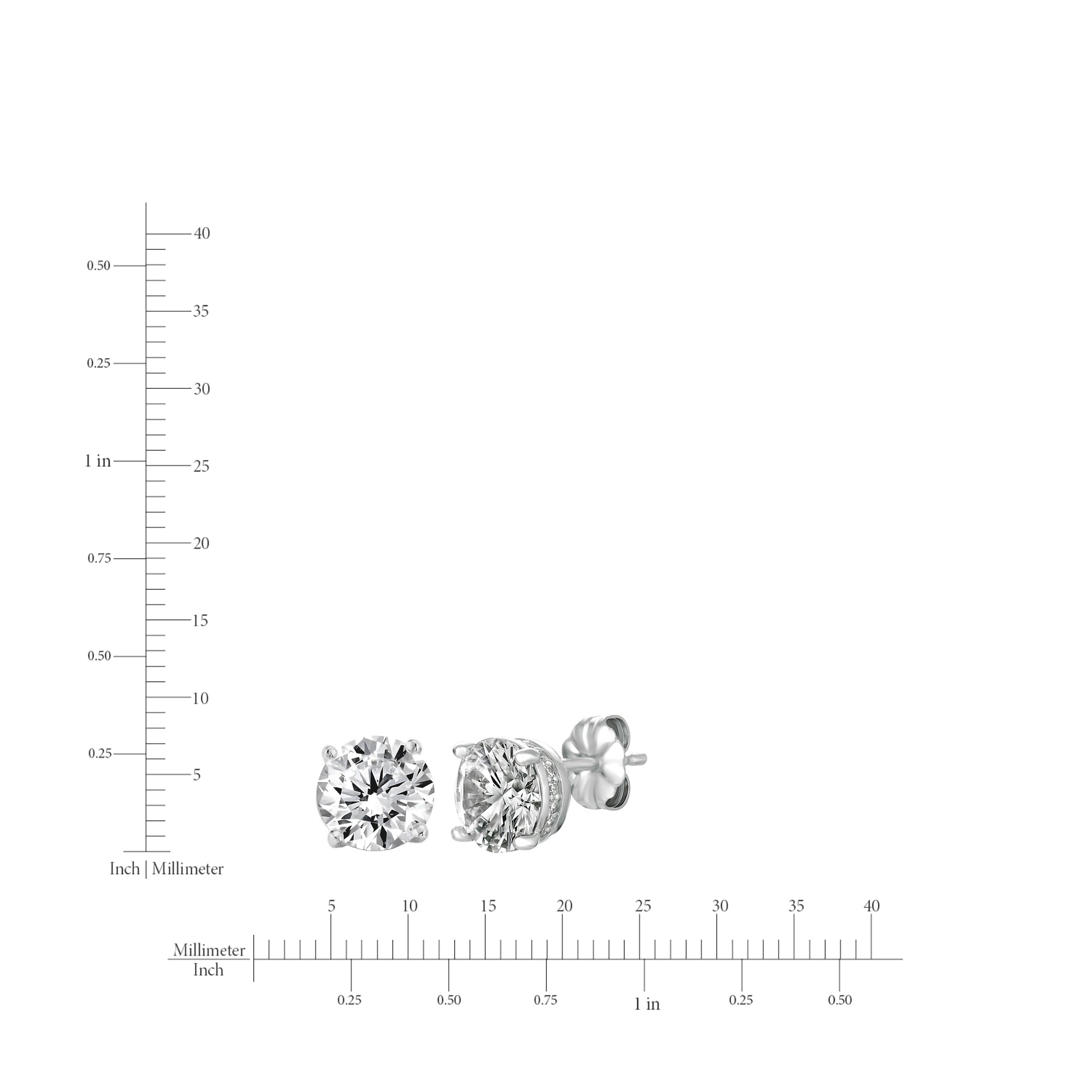 1.5ct Royal Brilliant Cut Stud Earrings Finished in Platinum - CRISLU