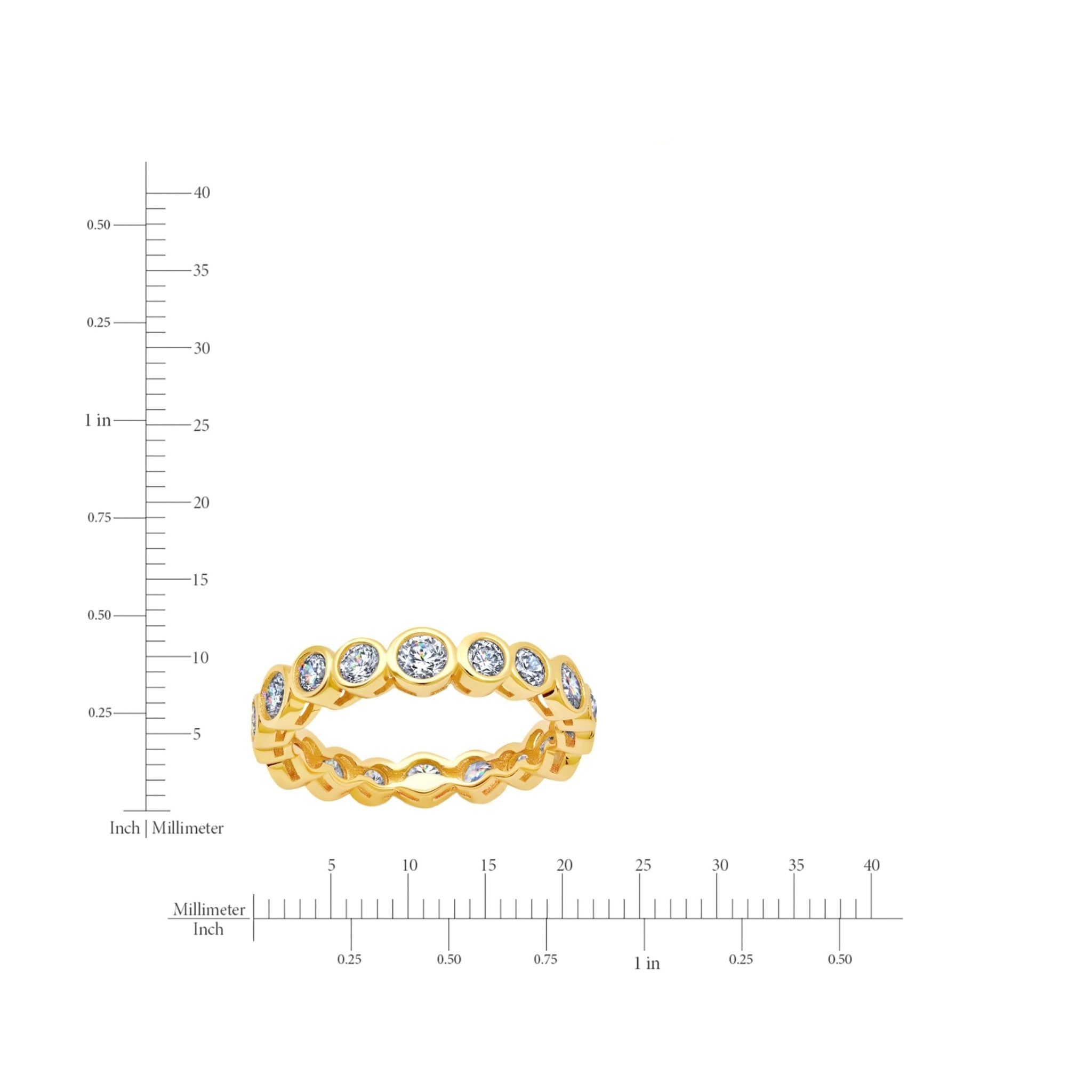 1ct Bezel Eternity Band Finished in Gold - CRISLU
