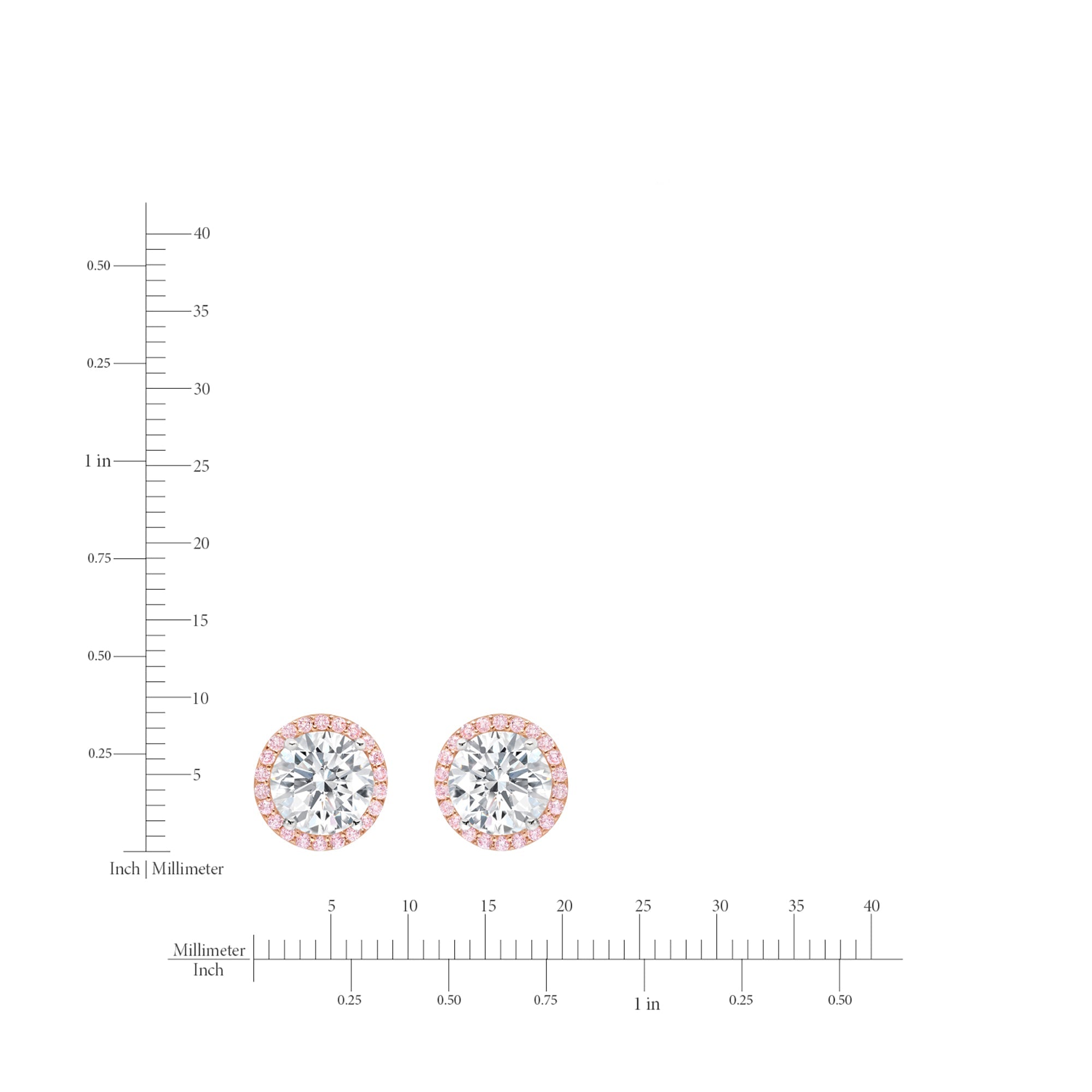 1ct Brilliant Cut Pink Halo Stud Earrings - CRISLU