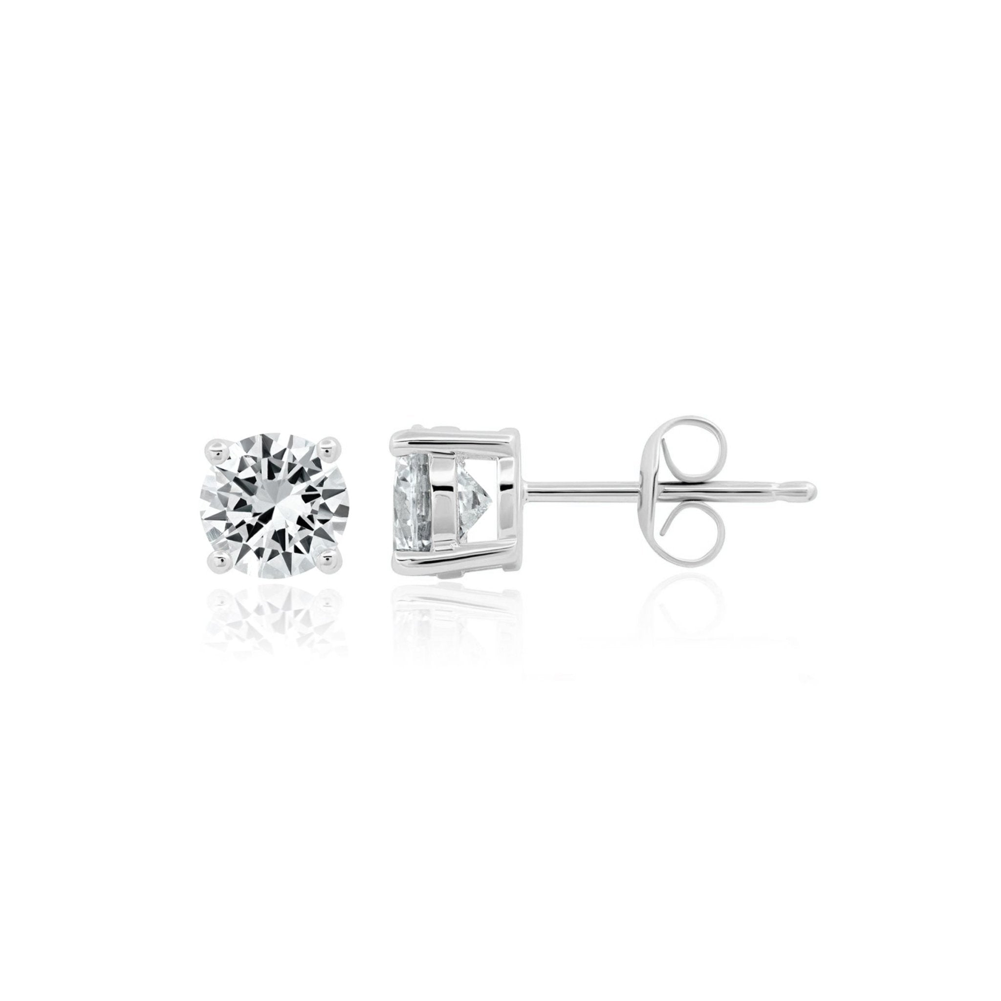 1ct Brilliant Stud Earrings Finished in Platinum - CRISLU