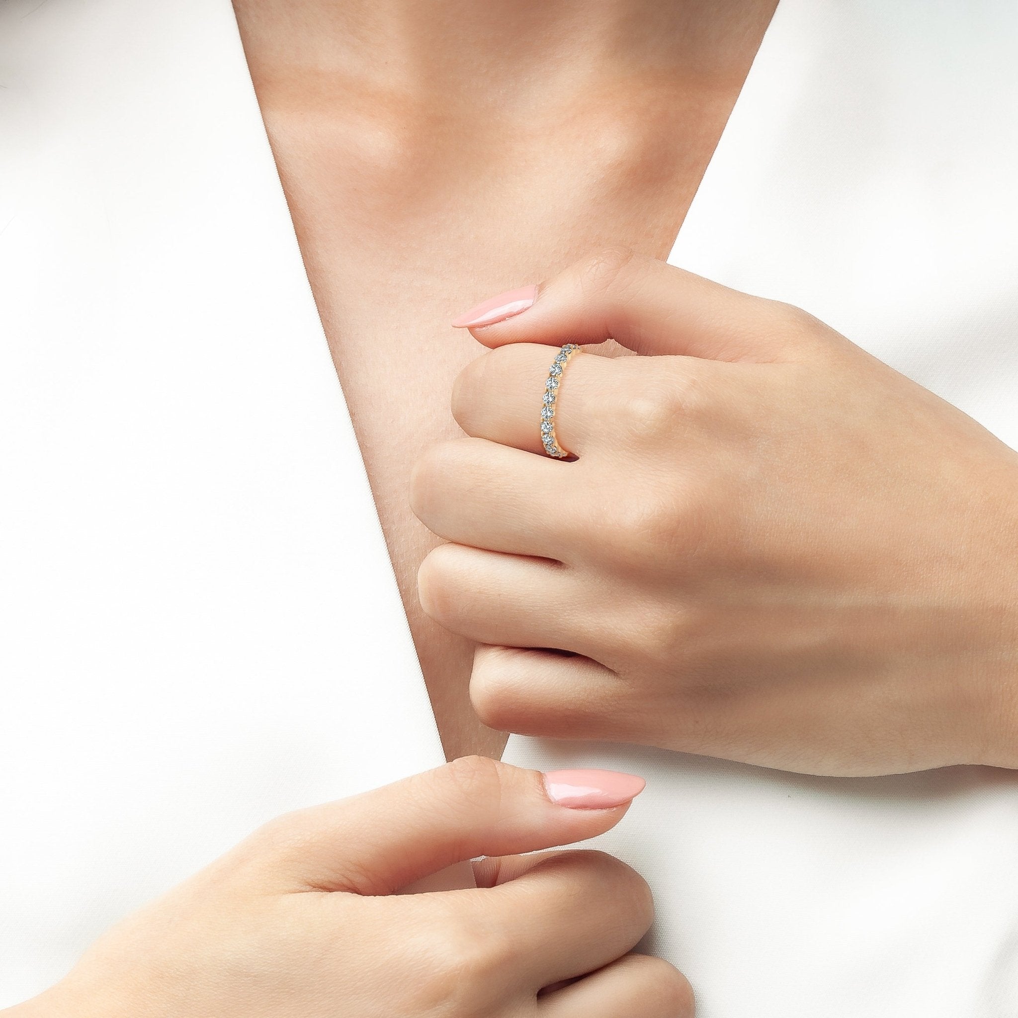 2.4ct Brilliant Cut Eternity Band Finished in Gold - CRISLU