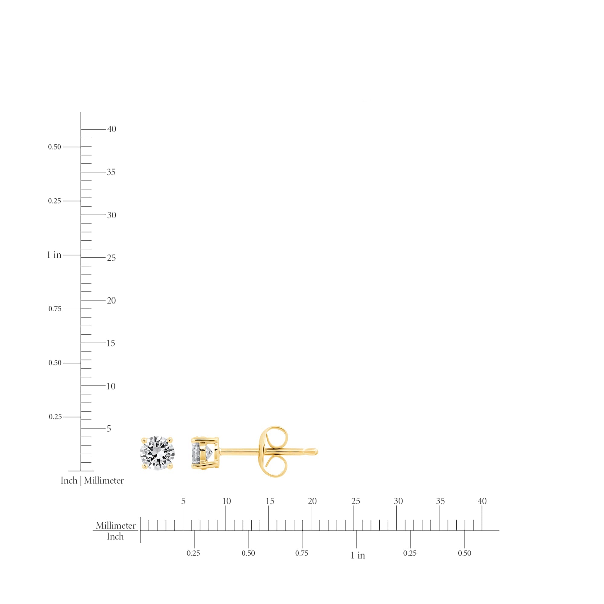 .25ct Brilliant Stud Earrings Finished in Gold - CRISLU