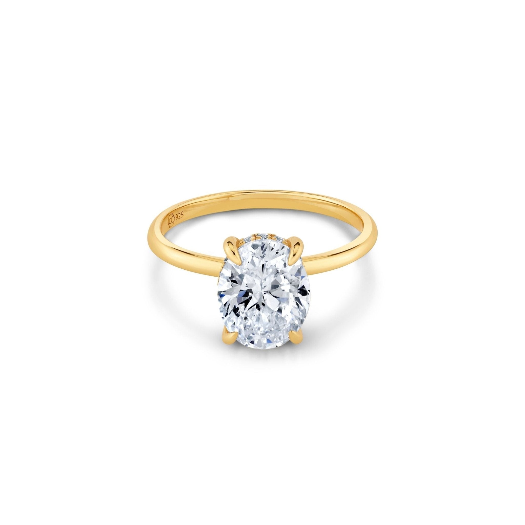 2.6ct Oval Solitaire Ring Finished in Gold - CRISLU