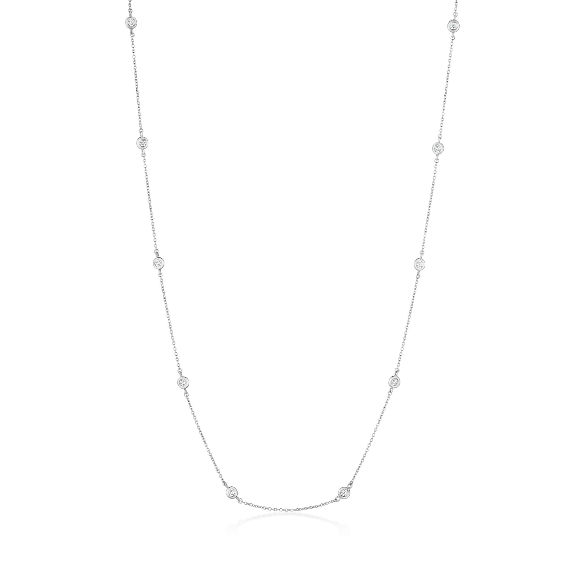 2mm 16" Station Necklace Finished in Platinum - CRISLU