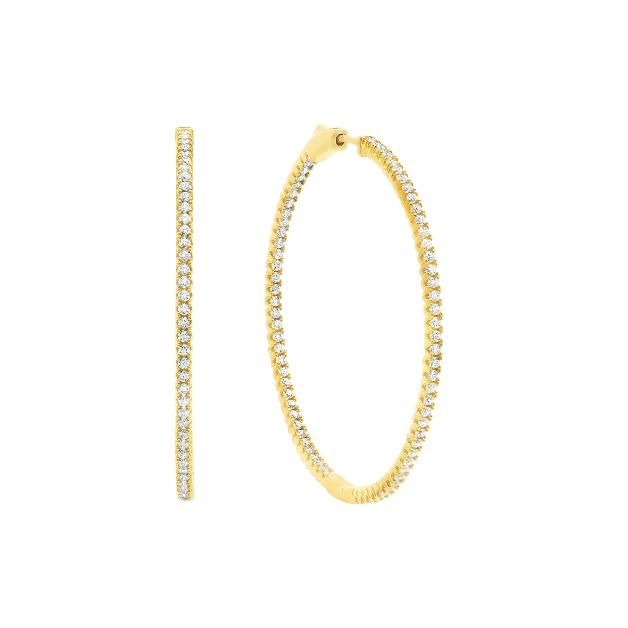 Medium Pave Hoop Earrings Finished in Gold