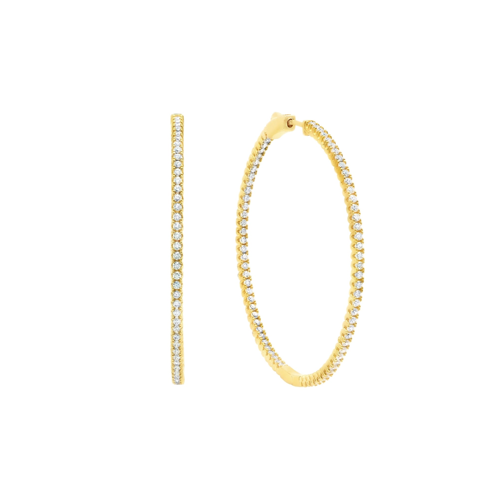 Small Pave Hoop Earrings Finished in Gold