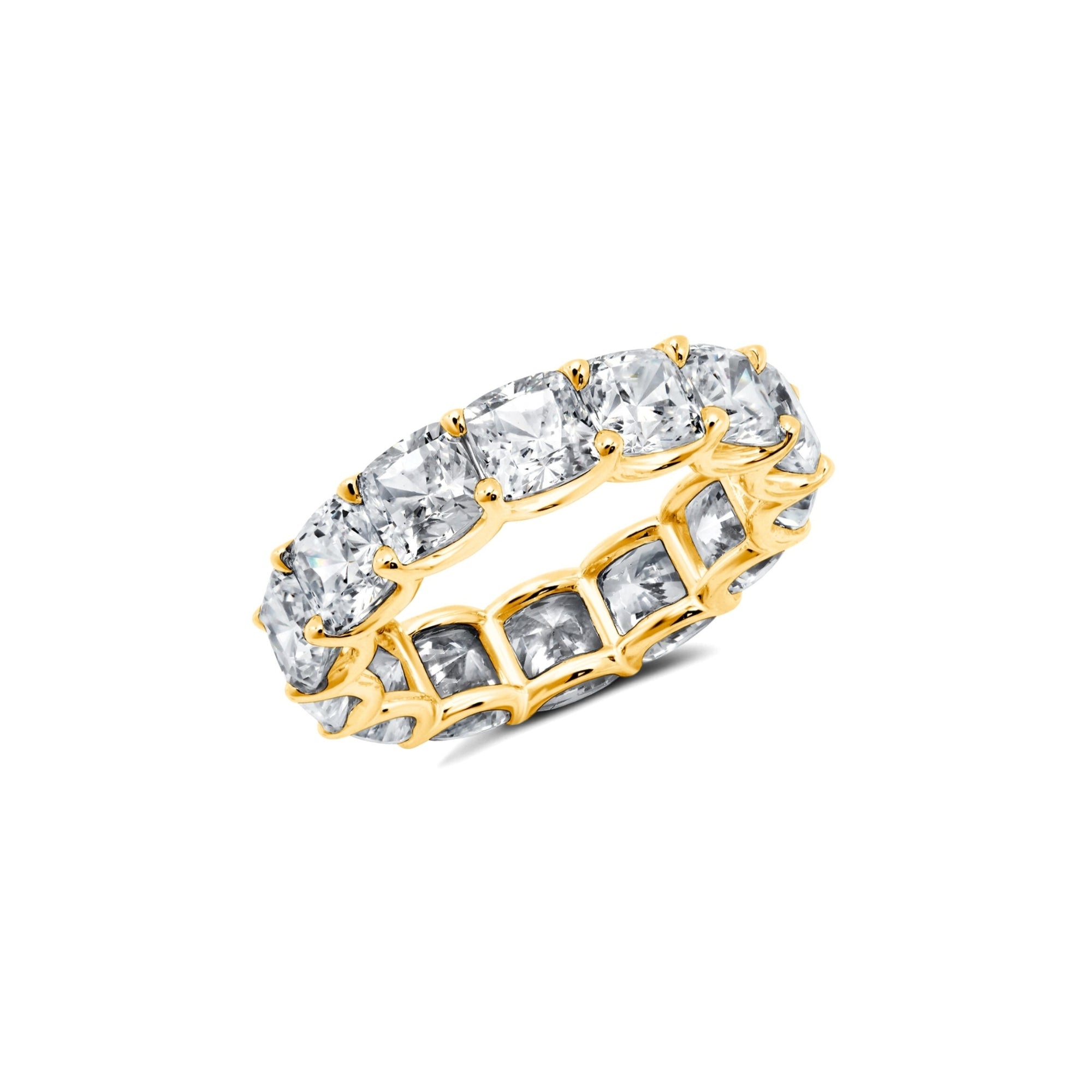 Small Asscher Cut Eternity Band Finished in Gold