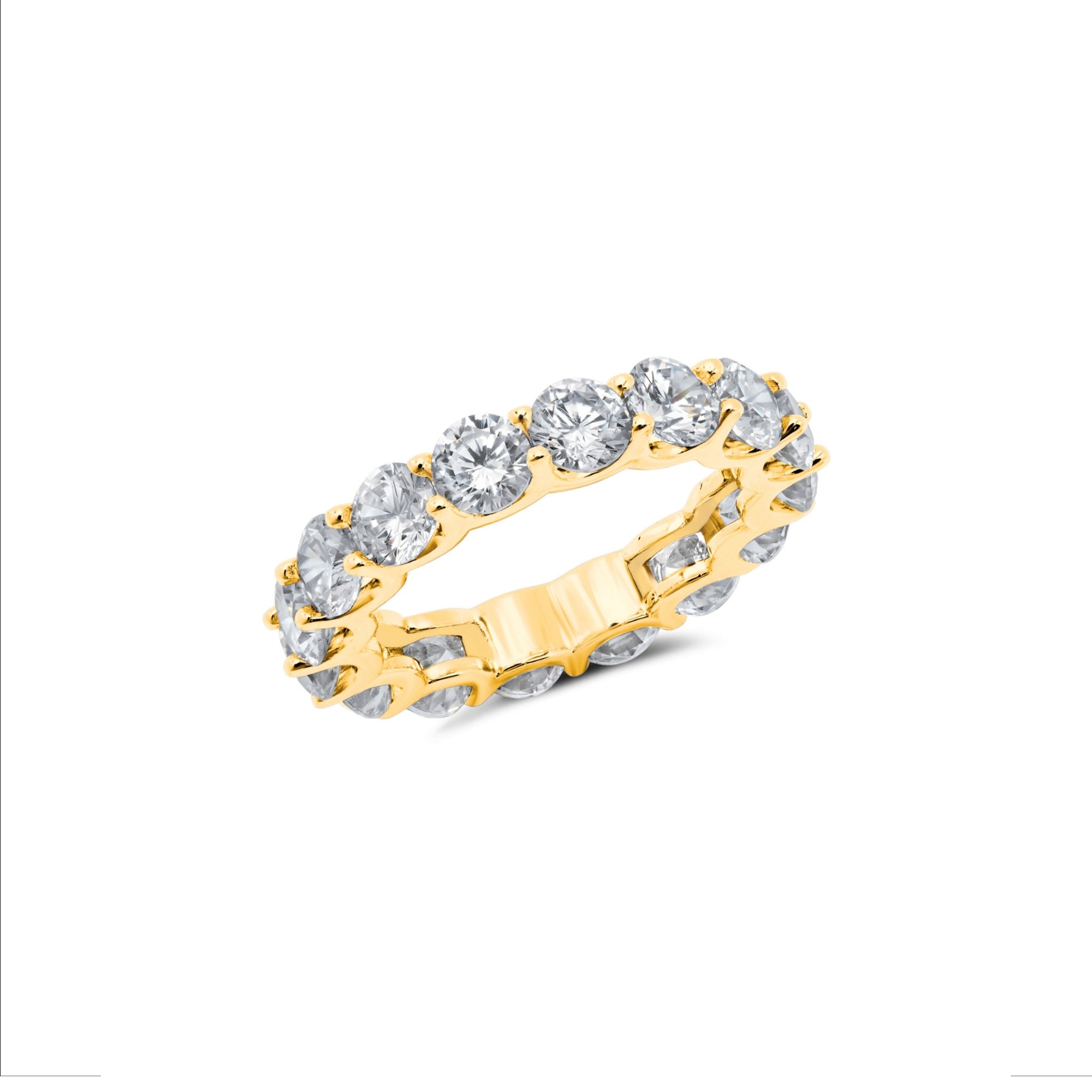 Large Brilliant Eternity Band Finished in Gold