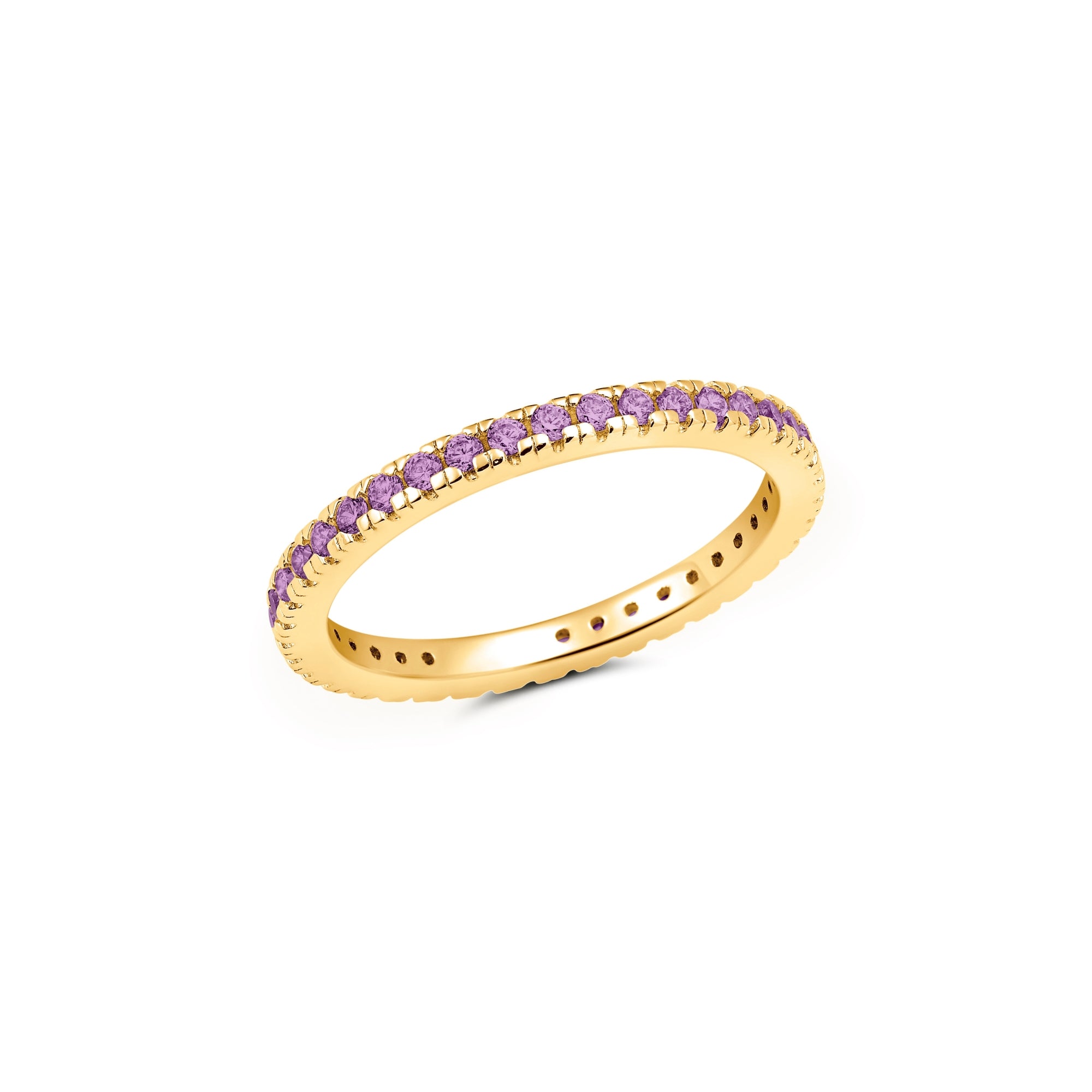 February Birthstone Eternity Band Finished in Gold