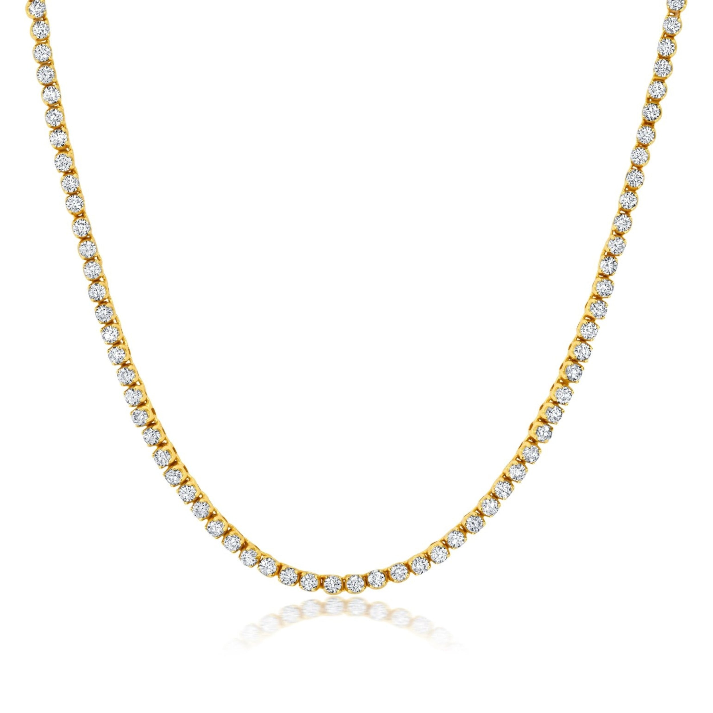 Adjustable 28" Tennis Necklace in Gold
