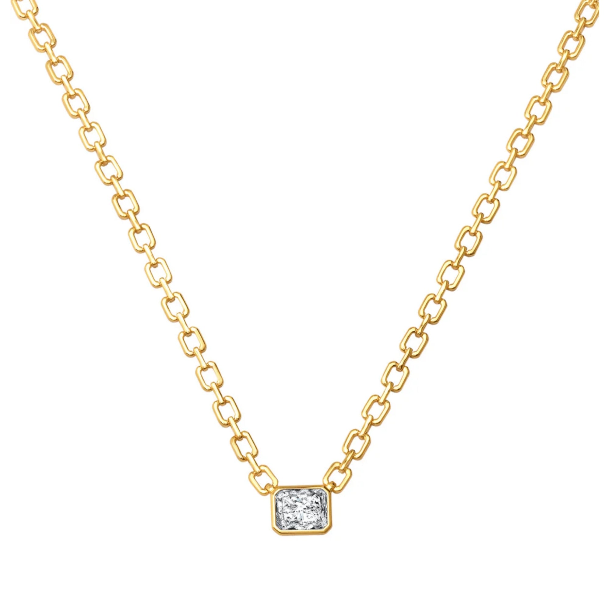 Radiant Link Pendant Necklace in Gold