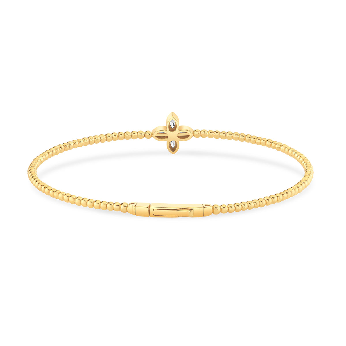 Contour Clover Beaded Bangle