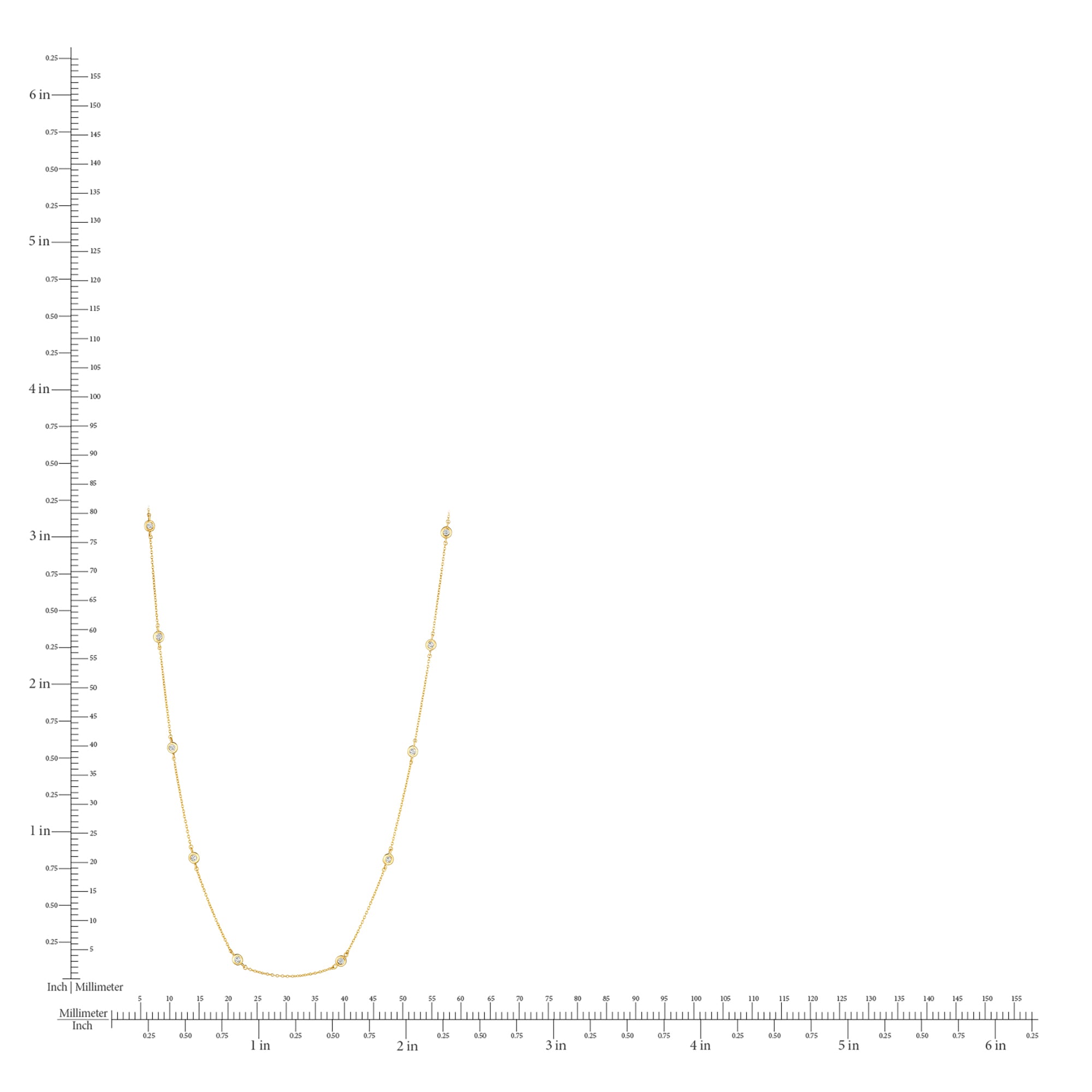 2mm 16" Station Necklace Finished in Gold