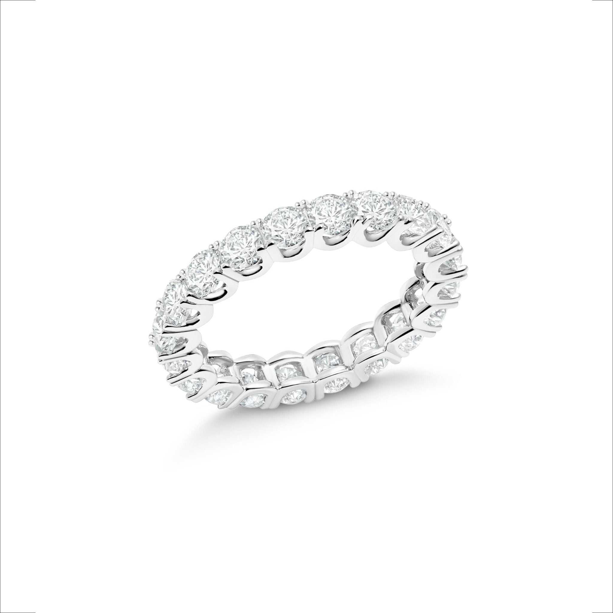 3ct Round Cut Eternity Band Finished in Platinum - CRISLU