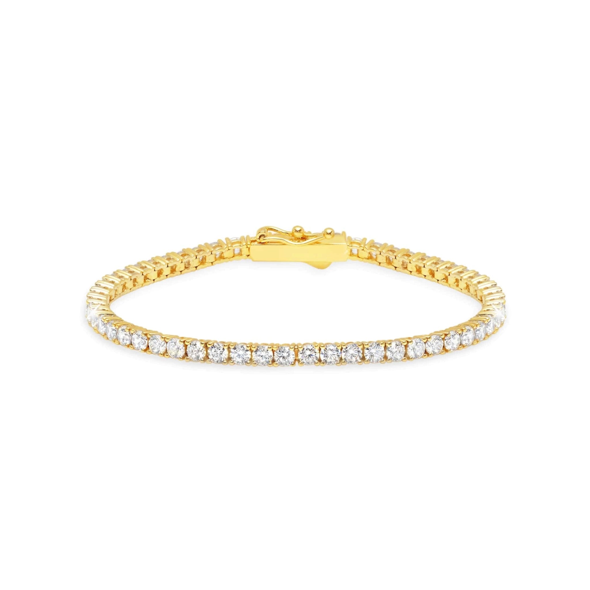 3mm Brilliant Tennis Bracelet Finished in Gold - CRISLU