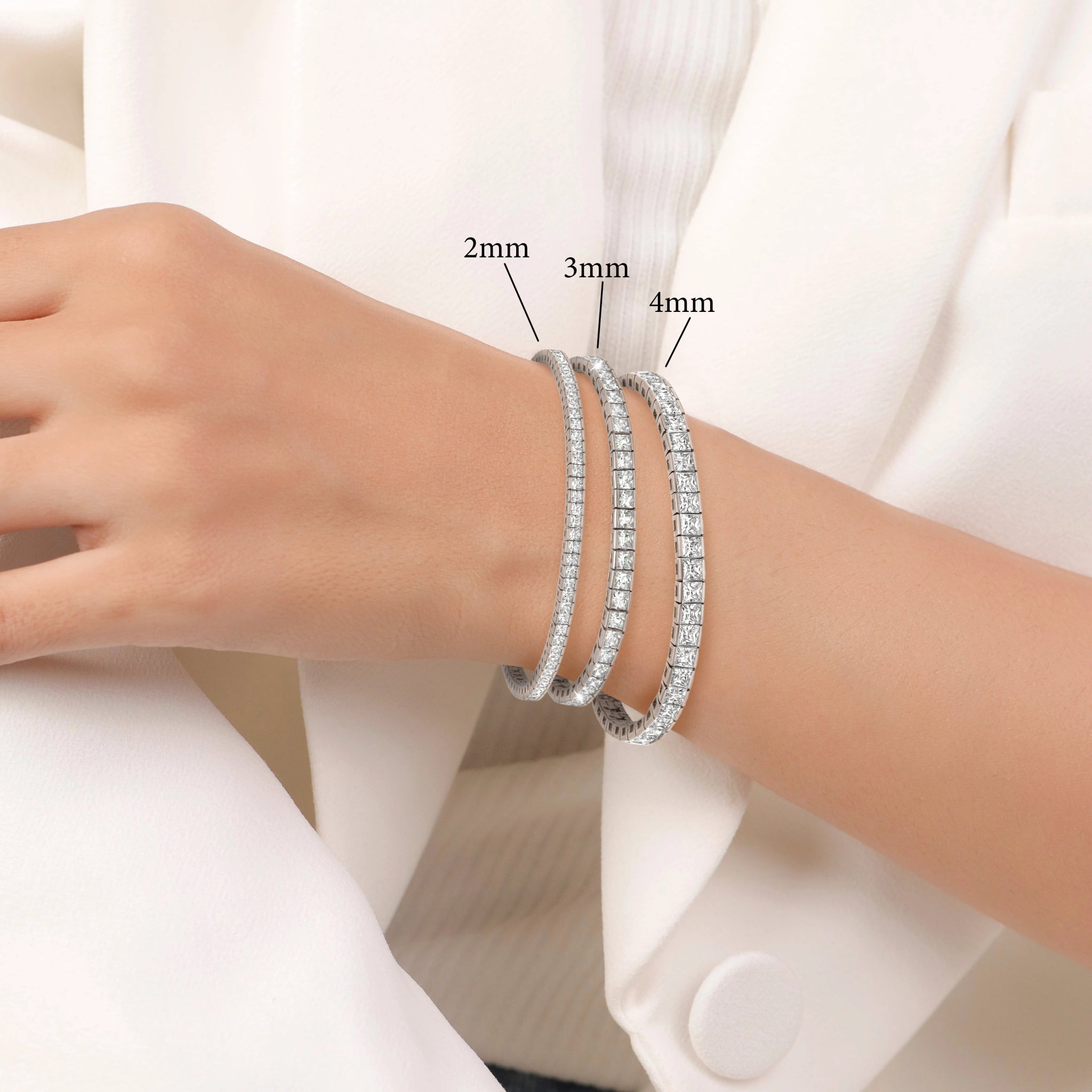 3mm Princess Tennis Bracelet - CRISLU