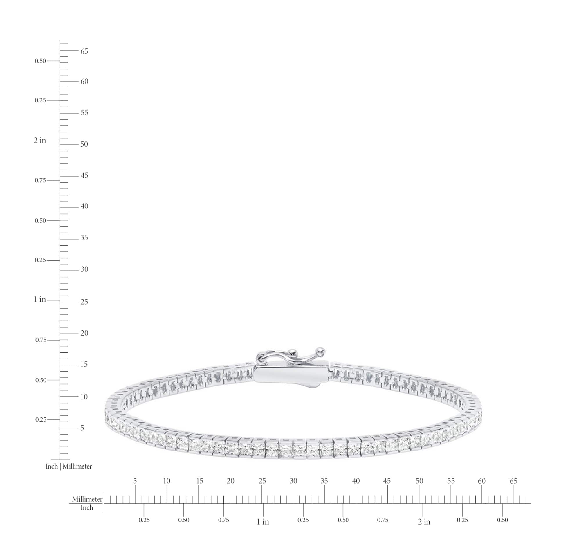 3mm Small Princess Tennis Bracelet in Platinum - CRISLU