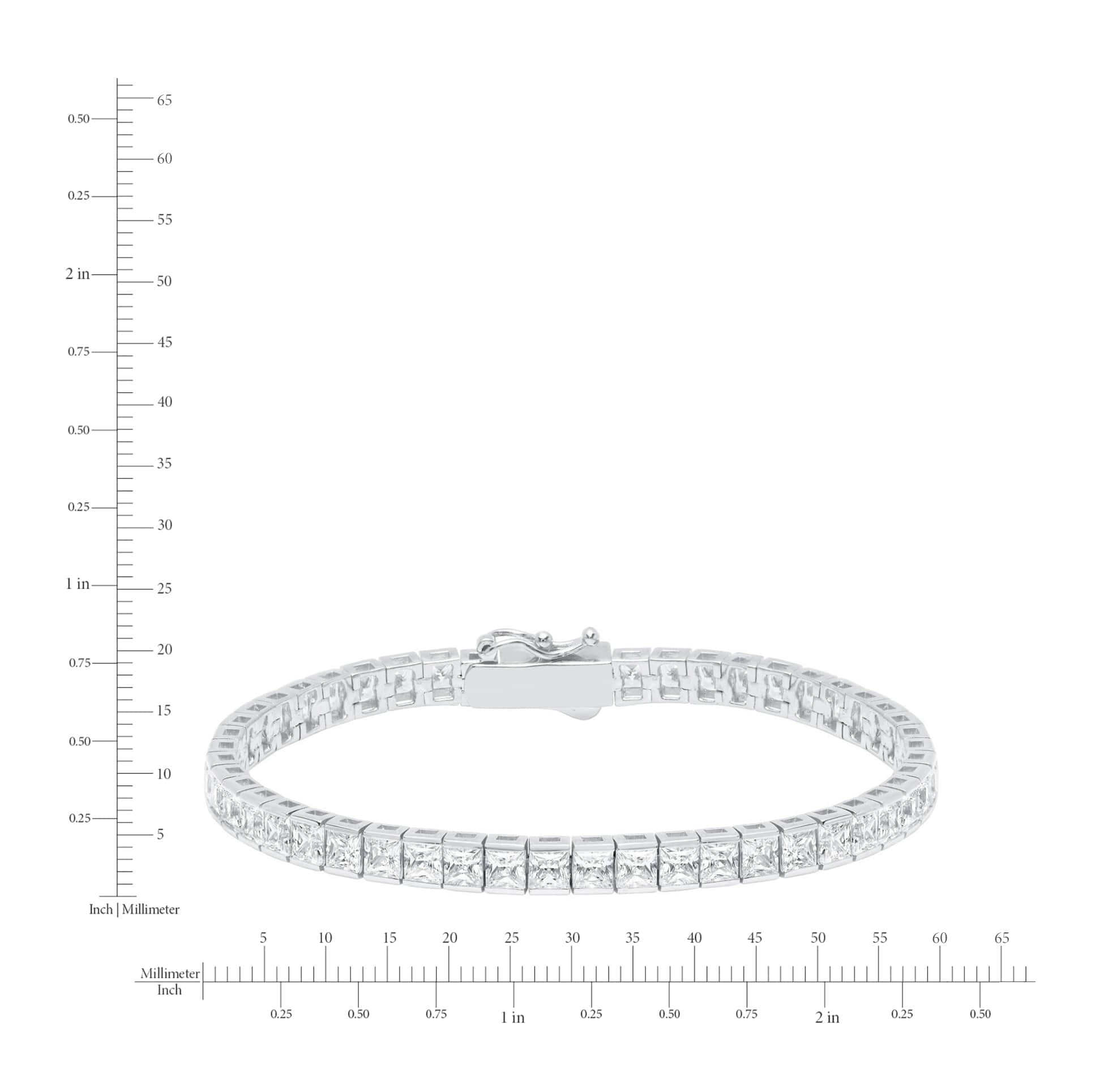 4.5mm Princess Tennis Bracelet Finished in Platinum - CRISLU