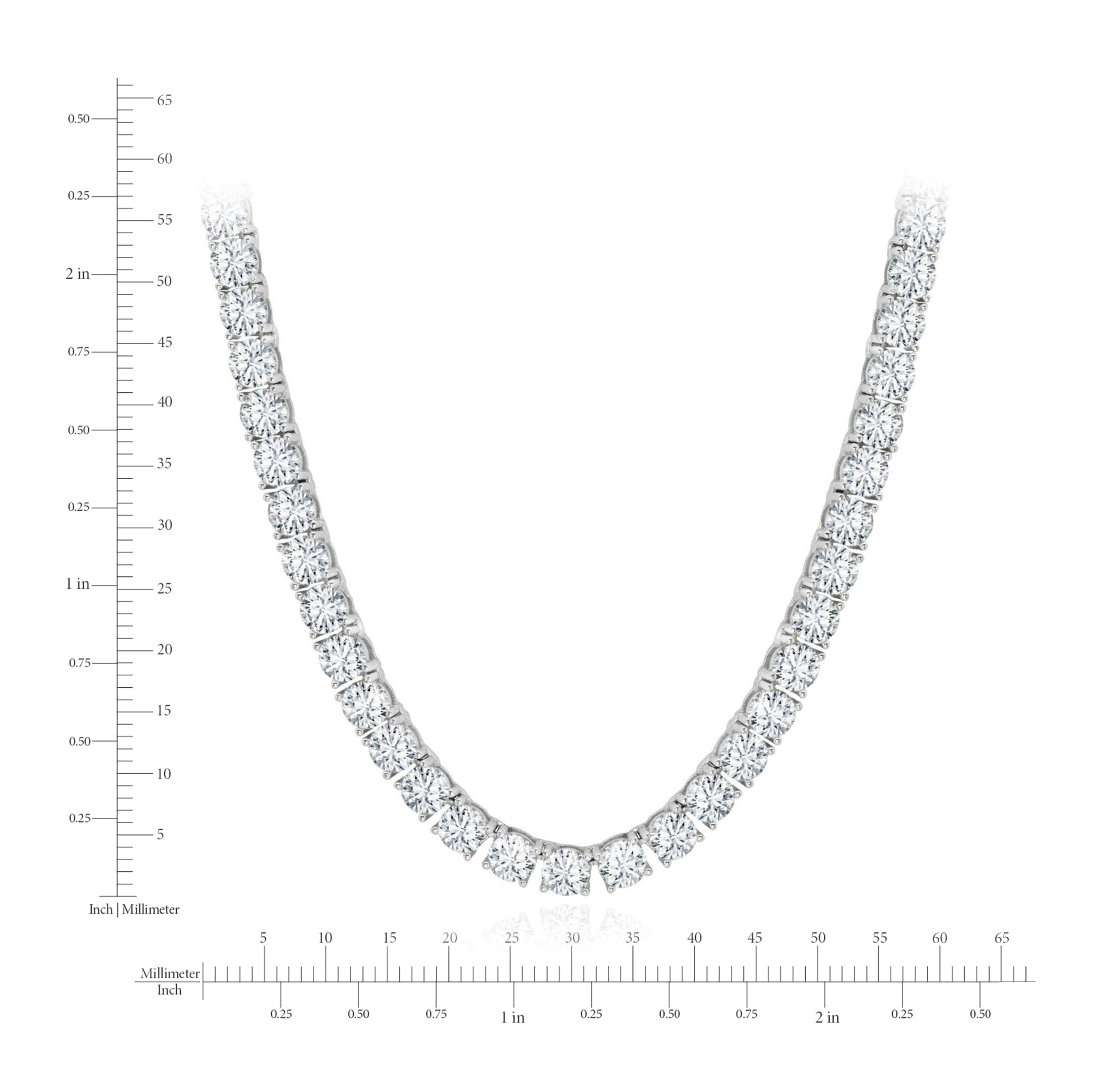 4mm Brilliant Cut Tennis Necklace Finished in Platinum - CRISLU