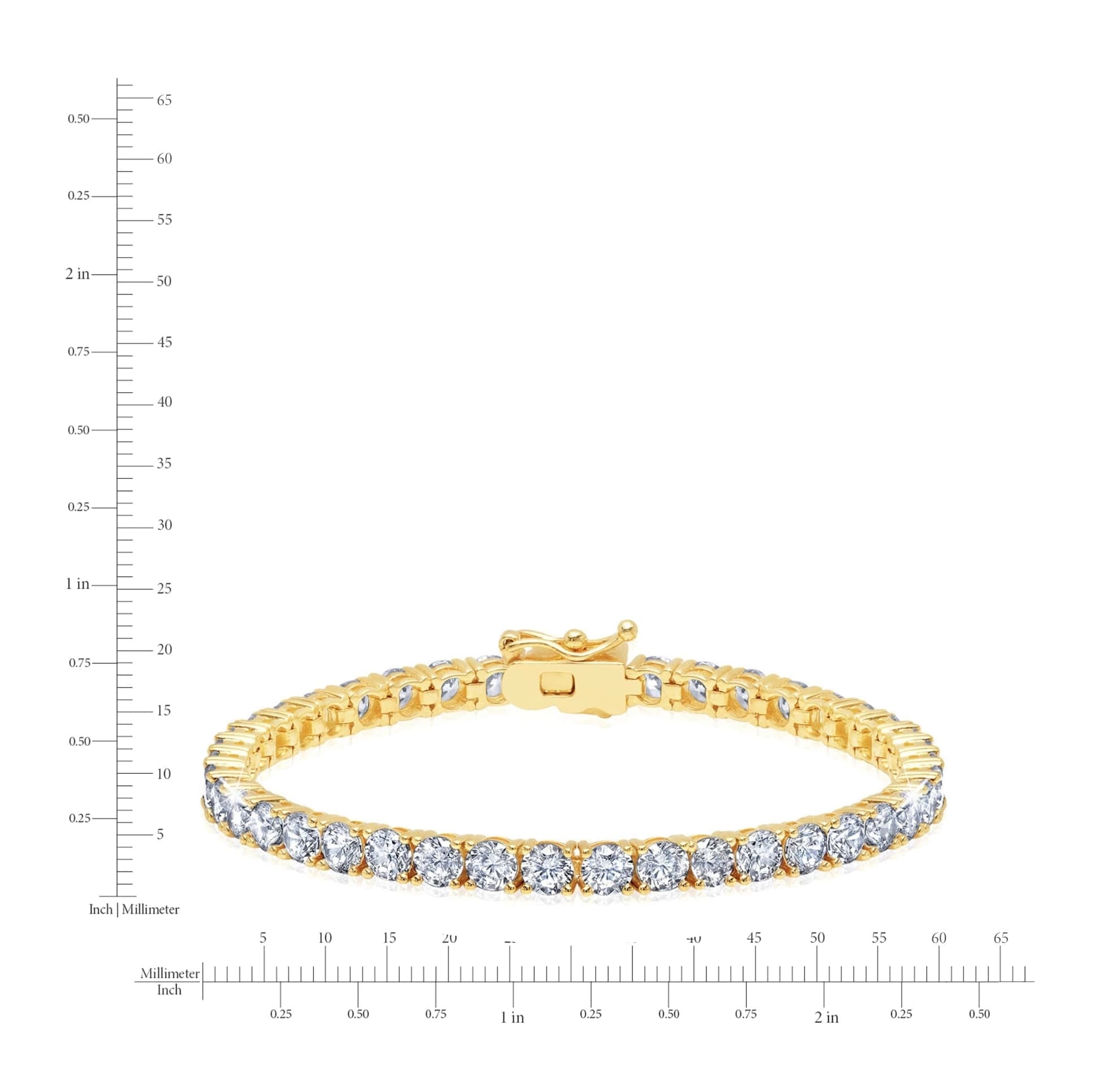4mm Brilliant Tennis Bracelet Finished in Gold - CRISLU