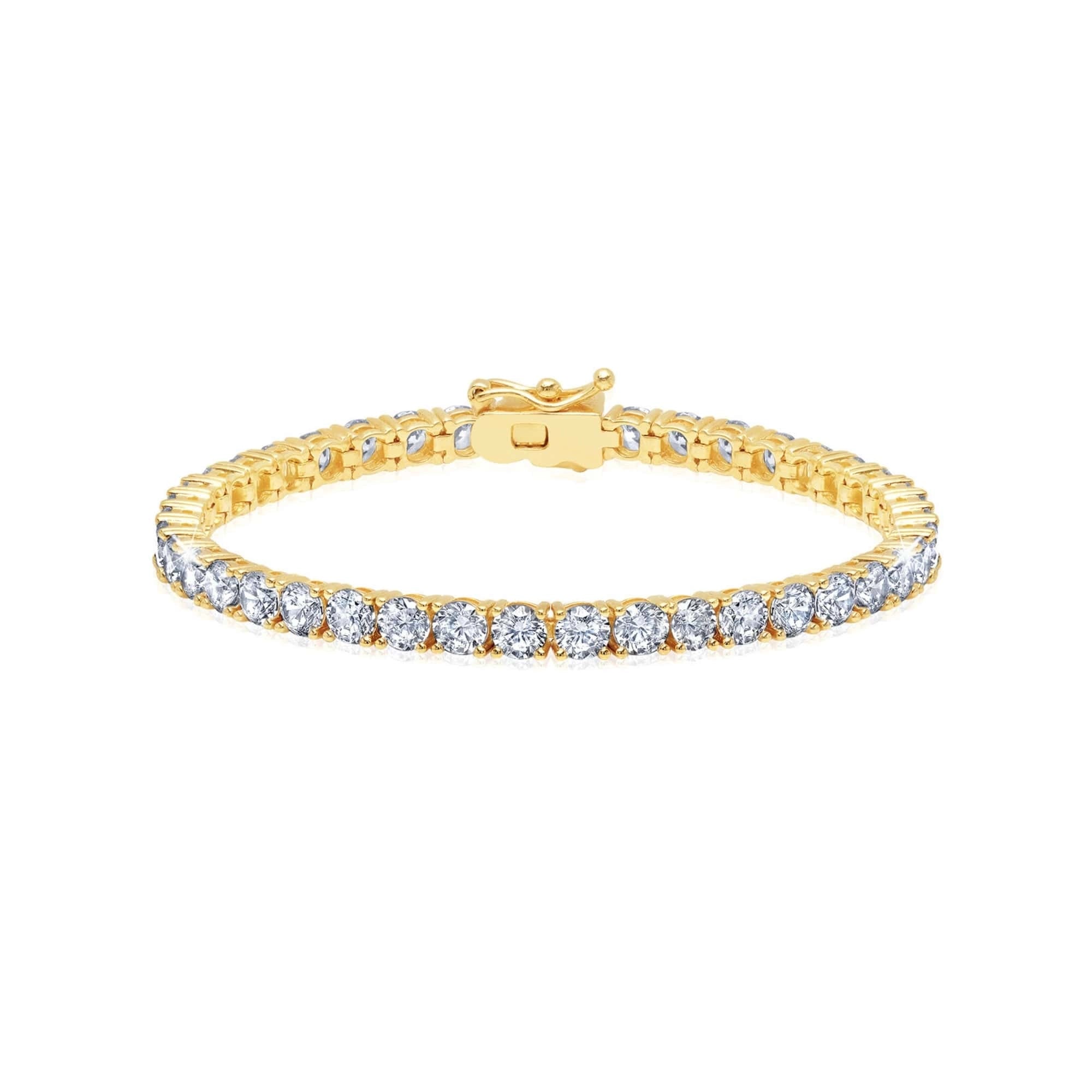 4mm Brilliant Tennis Bracelet Finished in Gold - CRISLU